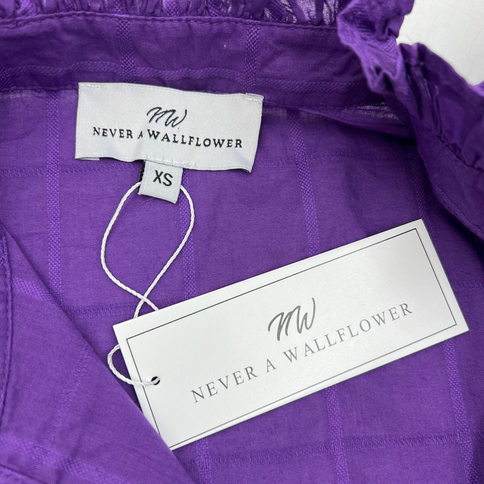 Other Never A Wallflower High Neck Dress Purple Cotton Poplin Mini Size XS / US 0-2 / IT 36-38 - 3 Thumbnail