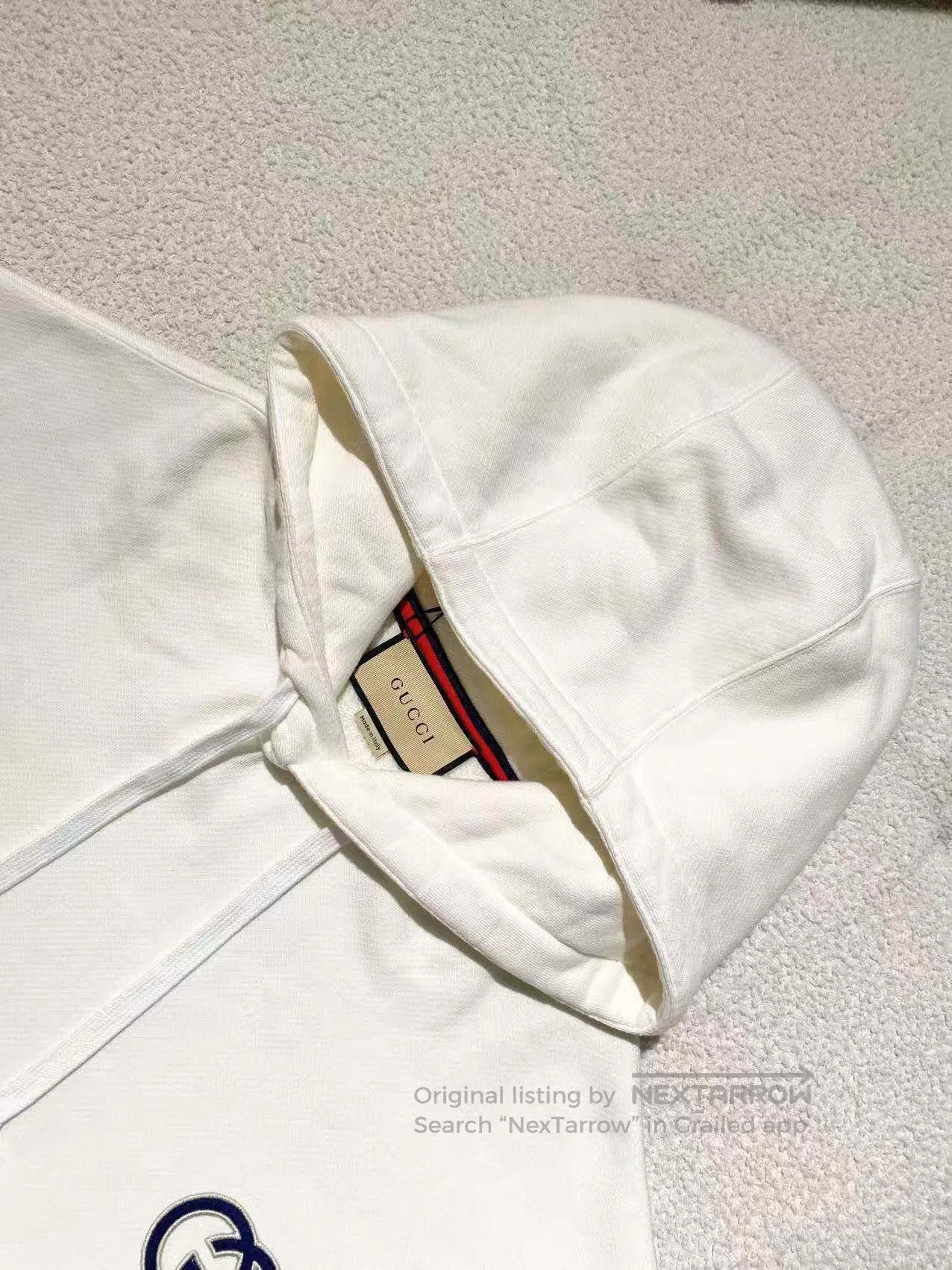 Gucci Guicci Double G embroidered letter logo hooded sweatshirt| Size M / US 6-8 / IT 42-44 - 4 Thumbnail