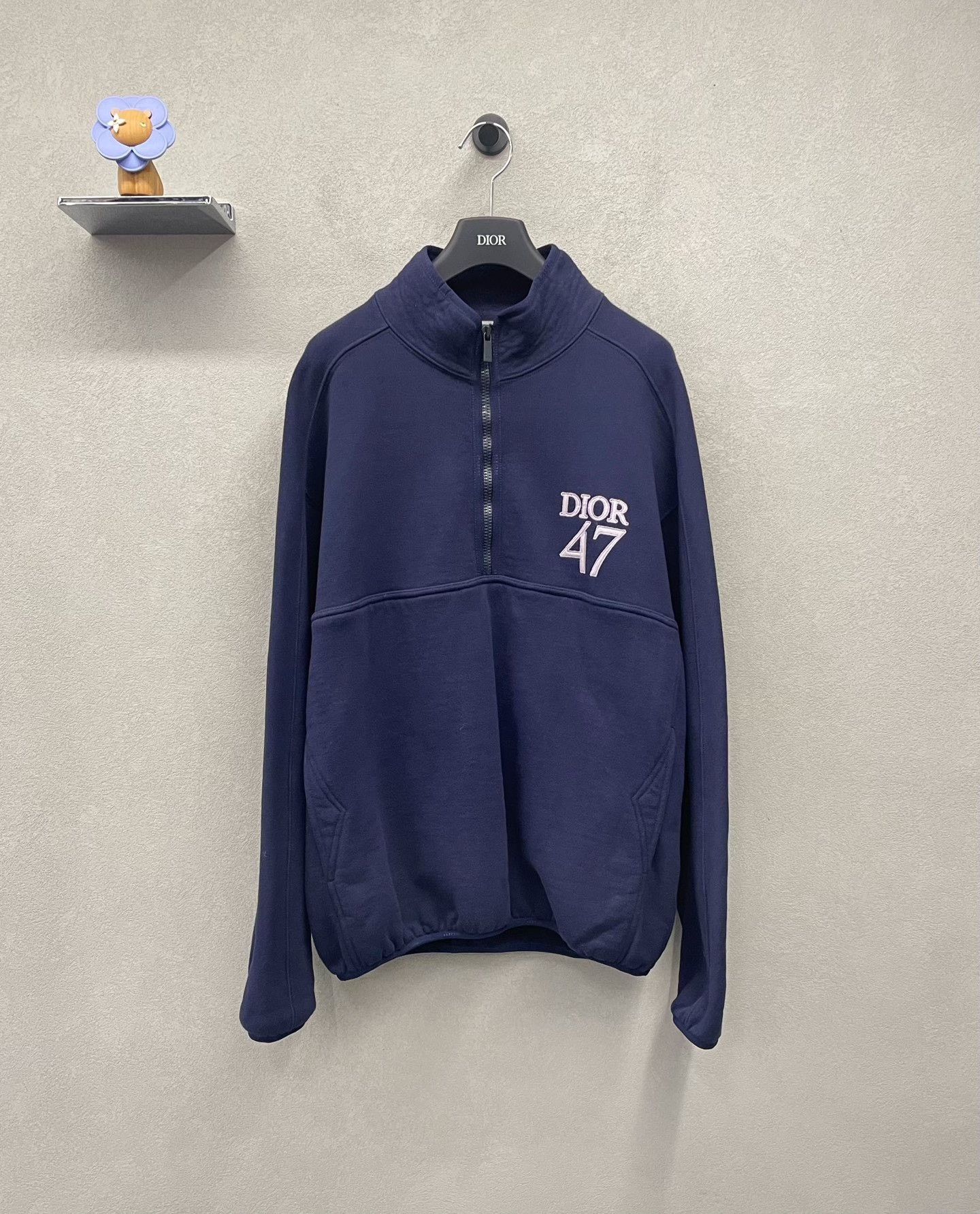 Dior Dior Navy Embroidered Sweatshirt Size US L / EU 52-54 / 3 - 1 Thumbnail