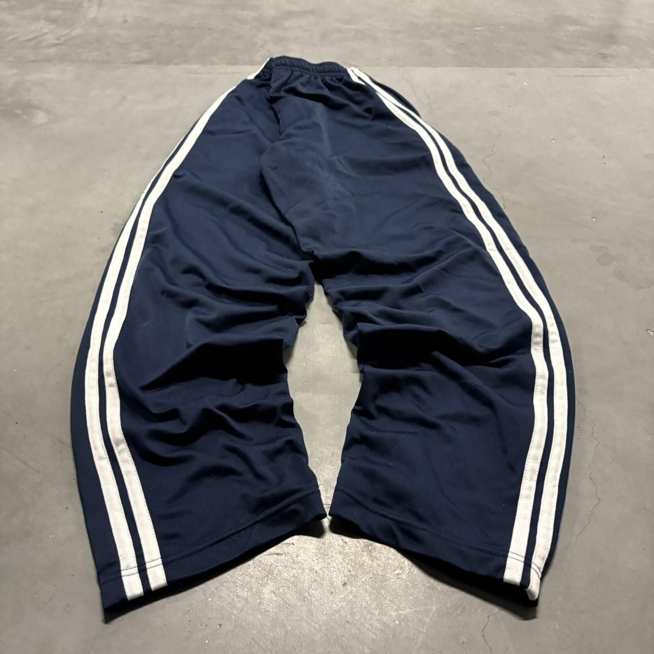 Japanese Brand × Vintage Crazy Vintage Y2K/2000s Baggy Striped Navy Blue Track Pants! Size US 32 / EU 48 - 5 Thumbnail