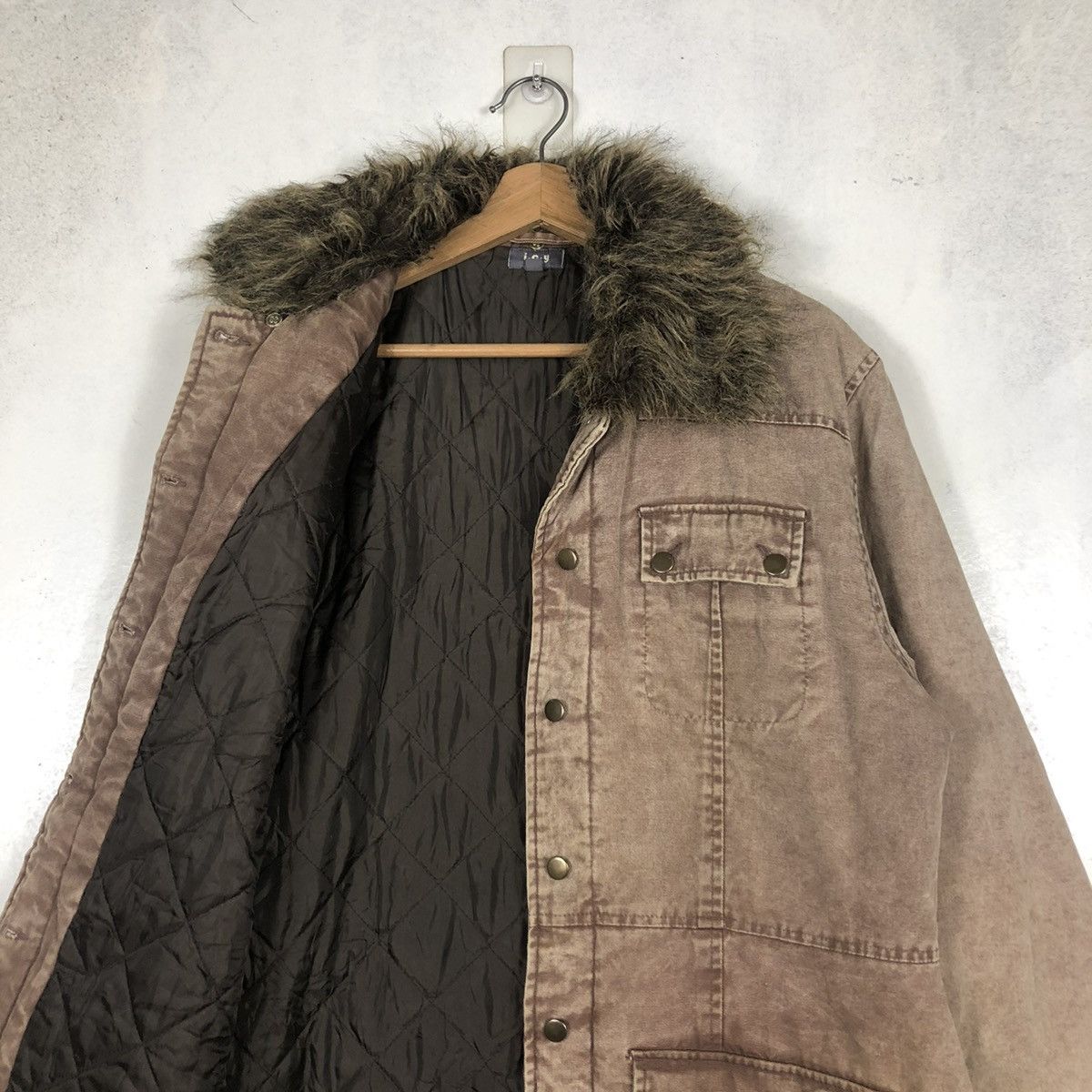 Japanese Brand 📌LONG BIKET JACKET PARKA DESIGN ICY MINK FUR COLLAR Size US L / EU 52-54 / 3 - 14 Thumbnail