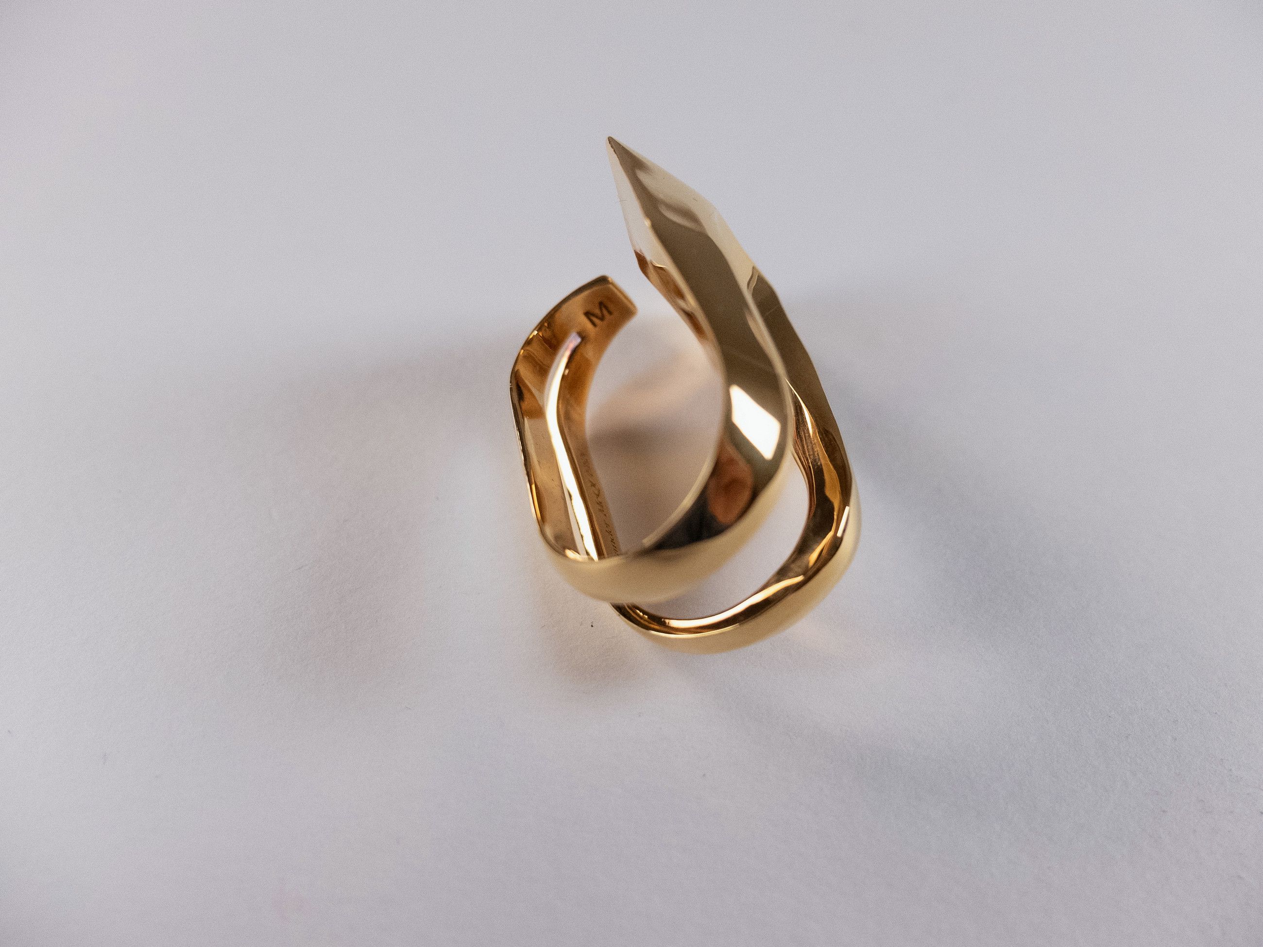 Alexander McQueen ALEXANDER MCQUEEN Modernit gold tone double metal ring M q Size ONE SIZE - 5 Thumbnail