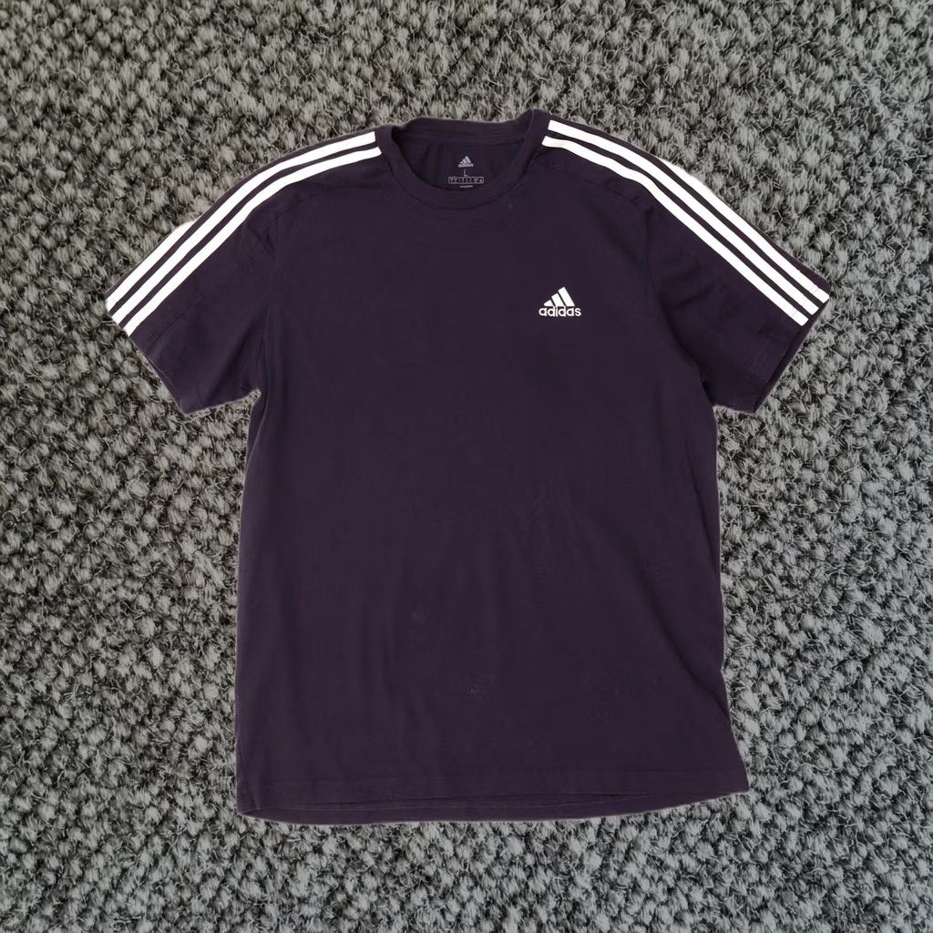 Adidas T-Shirt Large Navy Blue Cotton Top Bl08 Mens, Men's