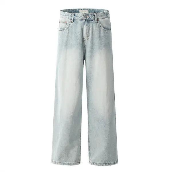 Japanese Brand VIBE Men's casual straight punk distressed light wash jeans Size US 32 / EU 48 - 1 Thumbnail