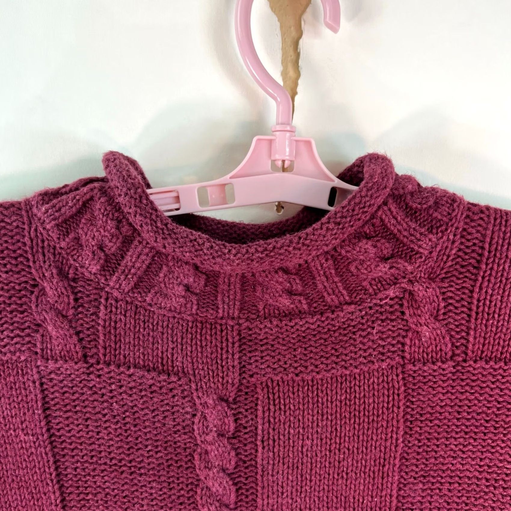 Vintage VINTAGE Yarnworks Womens Long Sleeves Braided Geometrical Maroon Knit Sweater M Womens Size M / US 6-8 / IT 42-44 - 3 Thumbnail