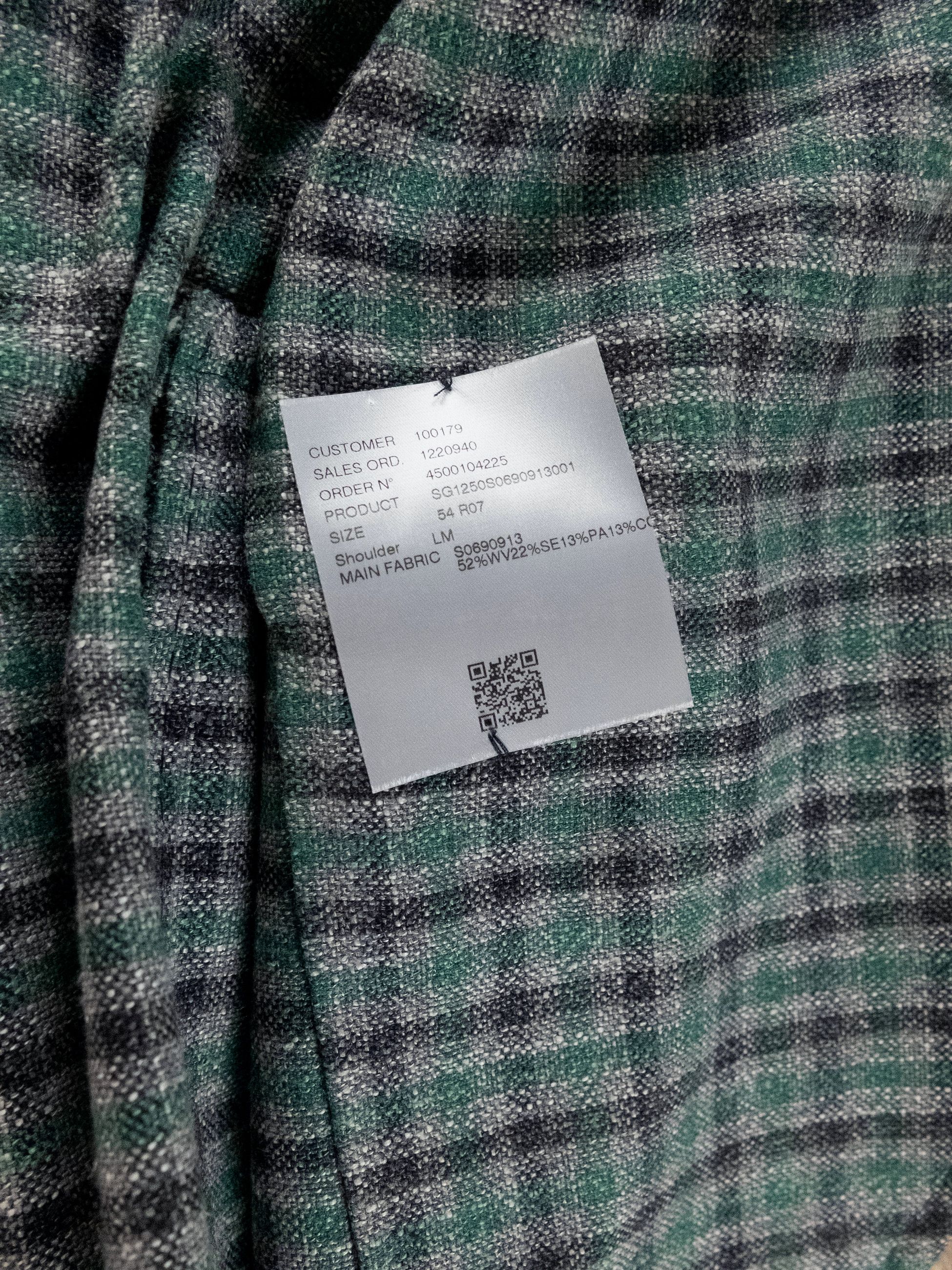SARTORIO SARTORIO Napoli Kiton green gray plaid wool silk sportcoat Size 44R - 9 Thumbnail