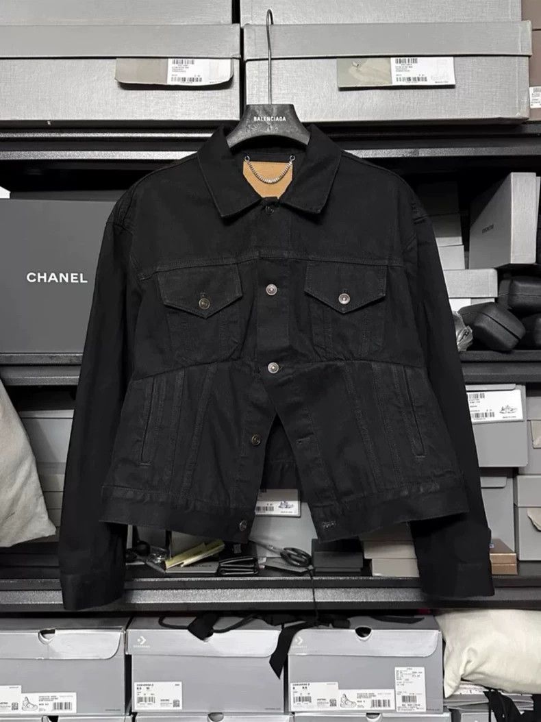 Balenciaga Balenciaga size 34 Distressed black water-washed denim jac Size S / US 4 / IT 40 - 3 Thumbnail