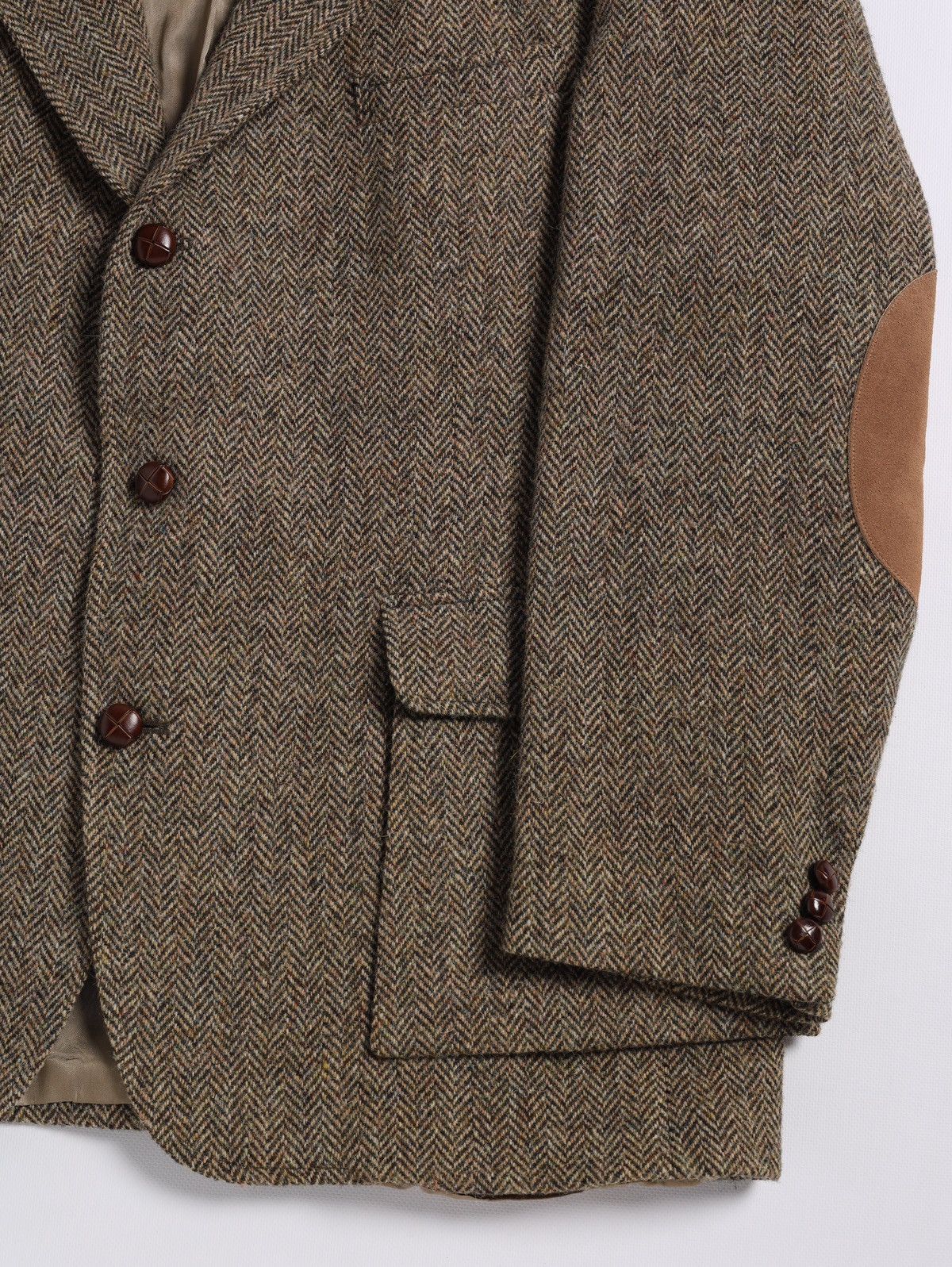 Harris Tweed Harris Tweed Orvis USA Wool Blazer Jacket Herringbone Huntin Size 46L - 3 Thumbnail