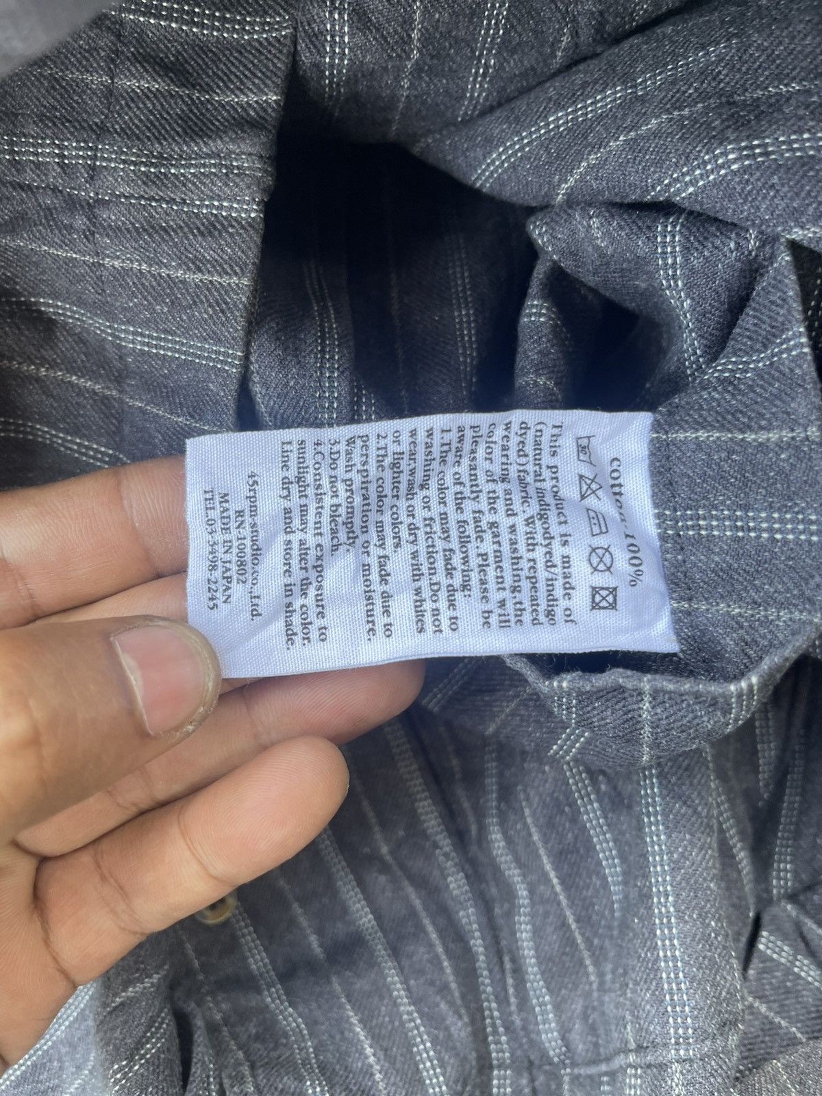 45rpm Vintage 90s 45rpm Indigo Pinstripe Jacket Made in Japan Size US M / EU 48-50 / 2 - 5 Thumbnail