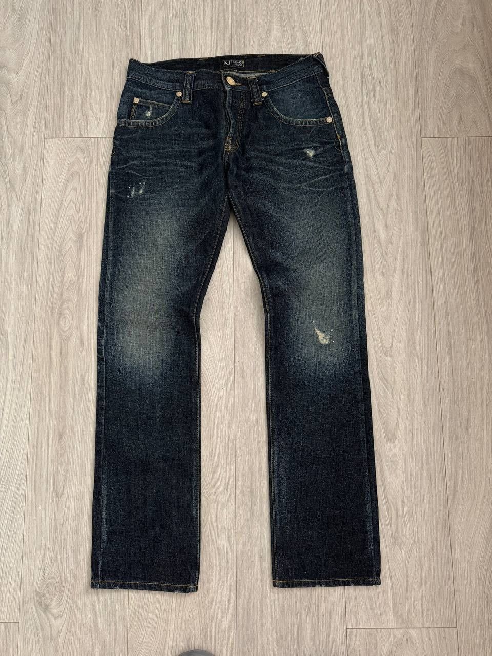 Armani Armani Jeans Big Logo Denim Jeans Size US 31 - 4 Thumbnail