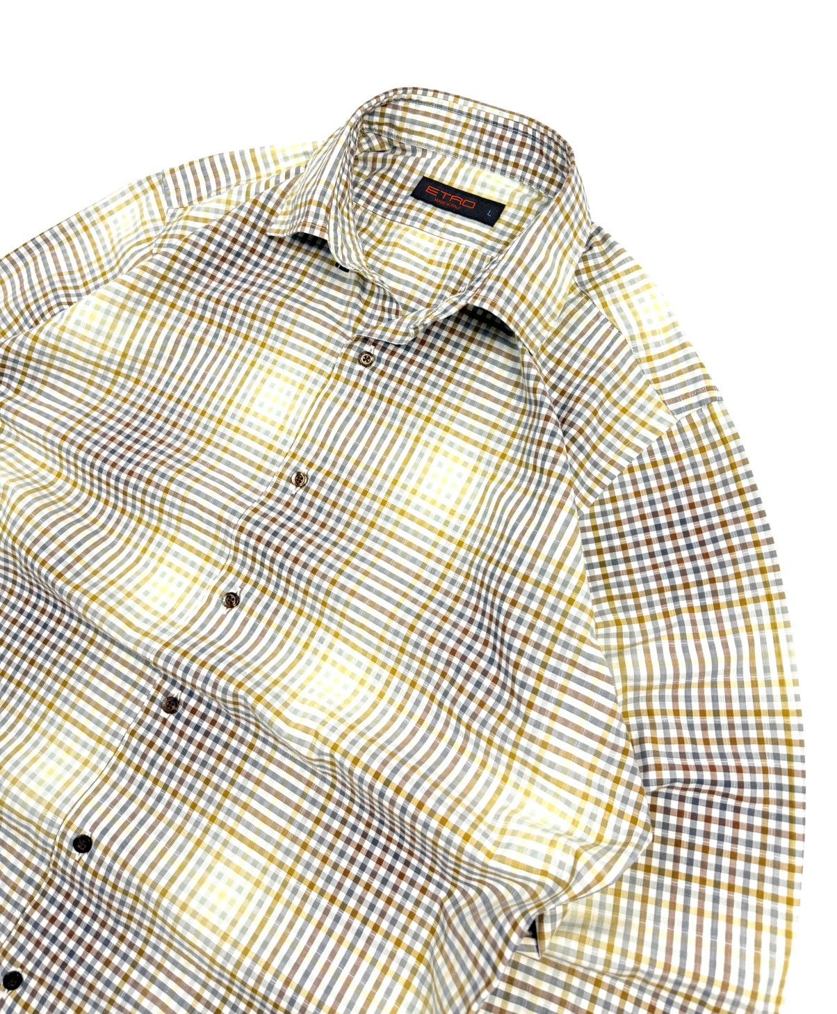 Etro Etro Vintage Plaid Button-Up Shirt Cotton Italy L Luxyry Size US L / EU 52-54 / 3 - 7 Thumbnail