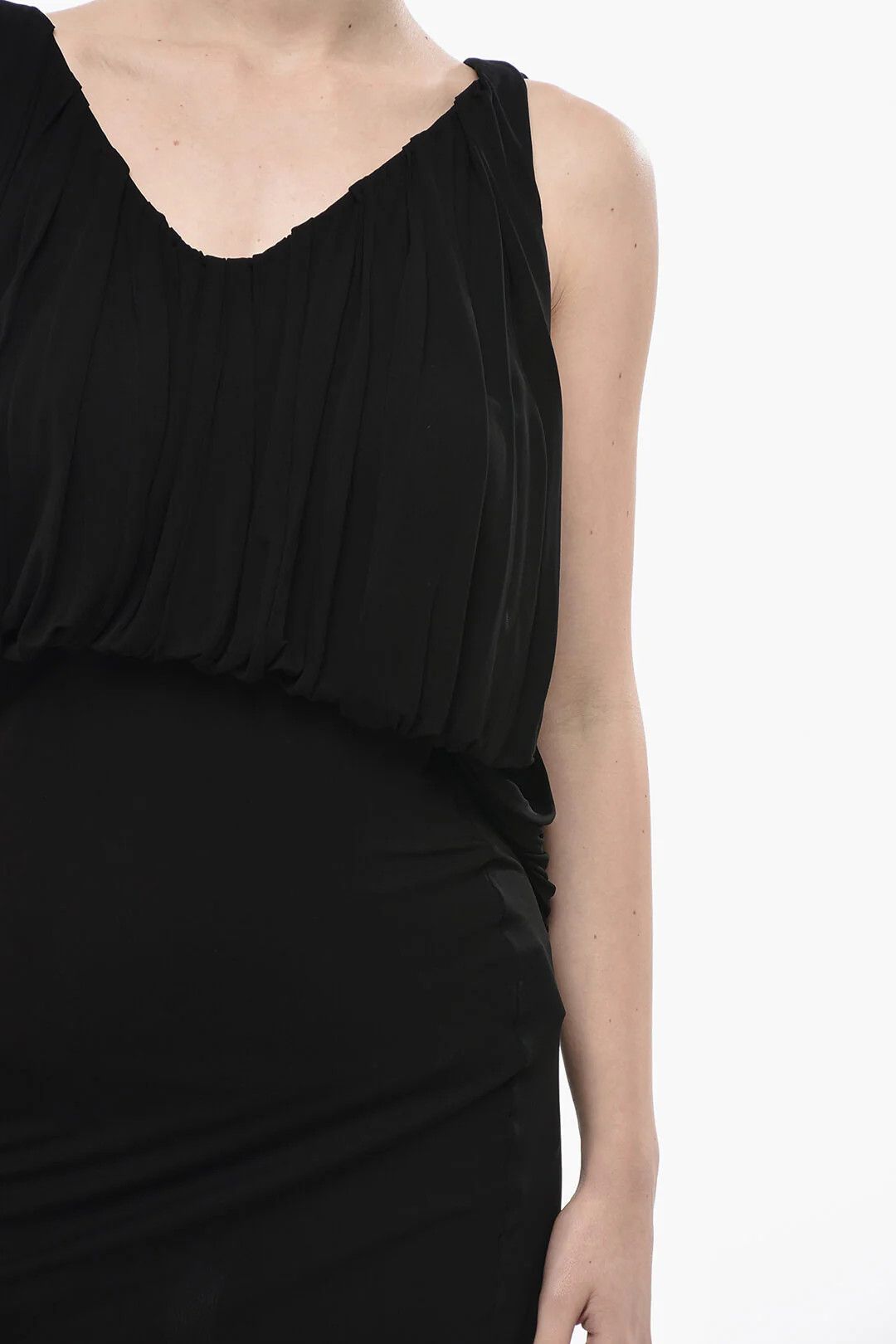Saint Laurent Paris og1mm0326 Sheer Cupro Dress in Black Size M / US 6-8 / IT 42-44 - 3 Thumbnail