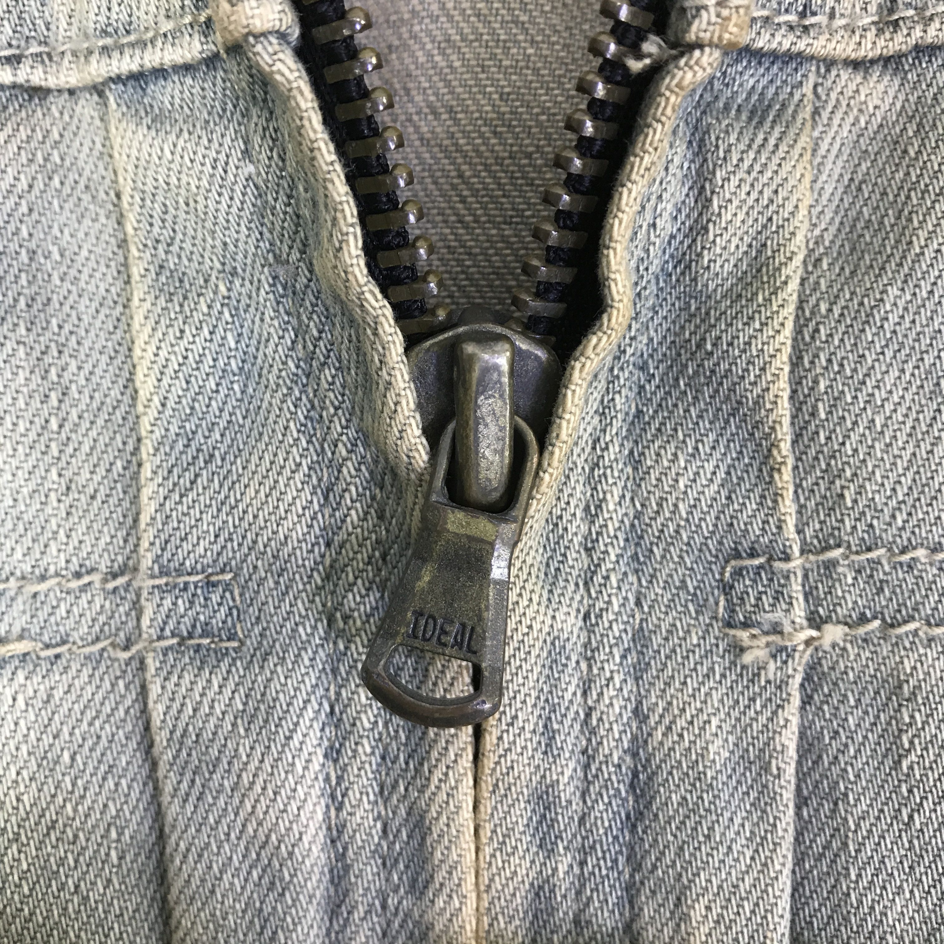 5351 POUR LES HOMMES 5351 VTG POUR LES HOMMES RUSTY DESIGN DENIM JACKET K86B16 Size US L / EU 52-54 / 3 - 9 Thumbnail