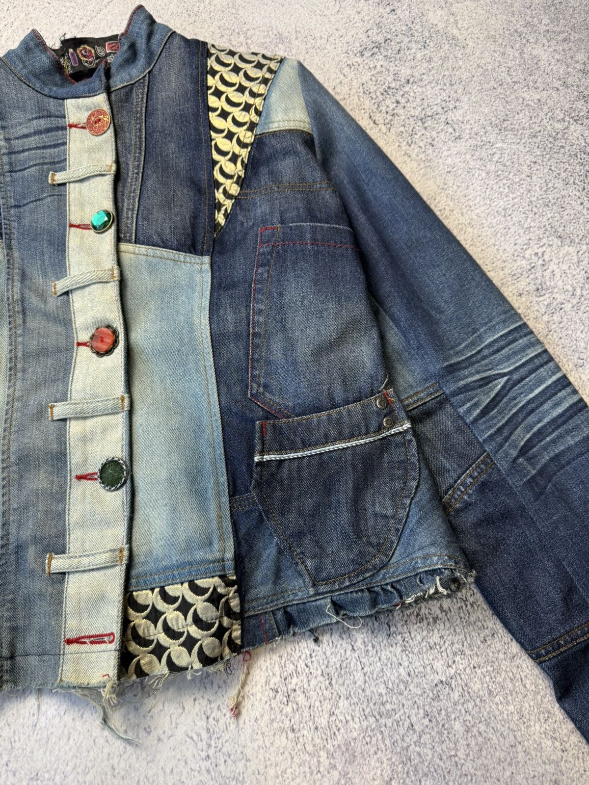 Desigual Vintage Designer Patch work Denim Jackets Y2K Japanese Size M / US 6-8 / IT 42-44 - 7 Thumbnail