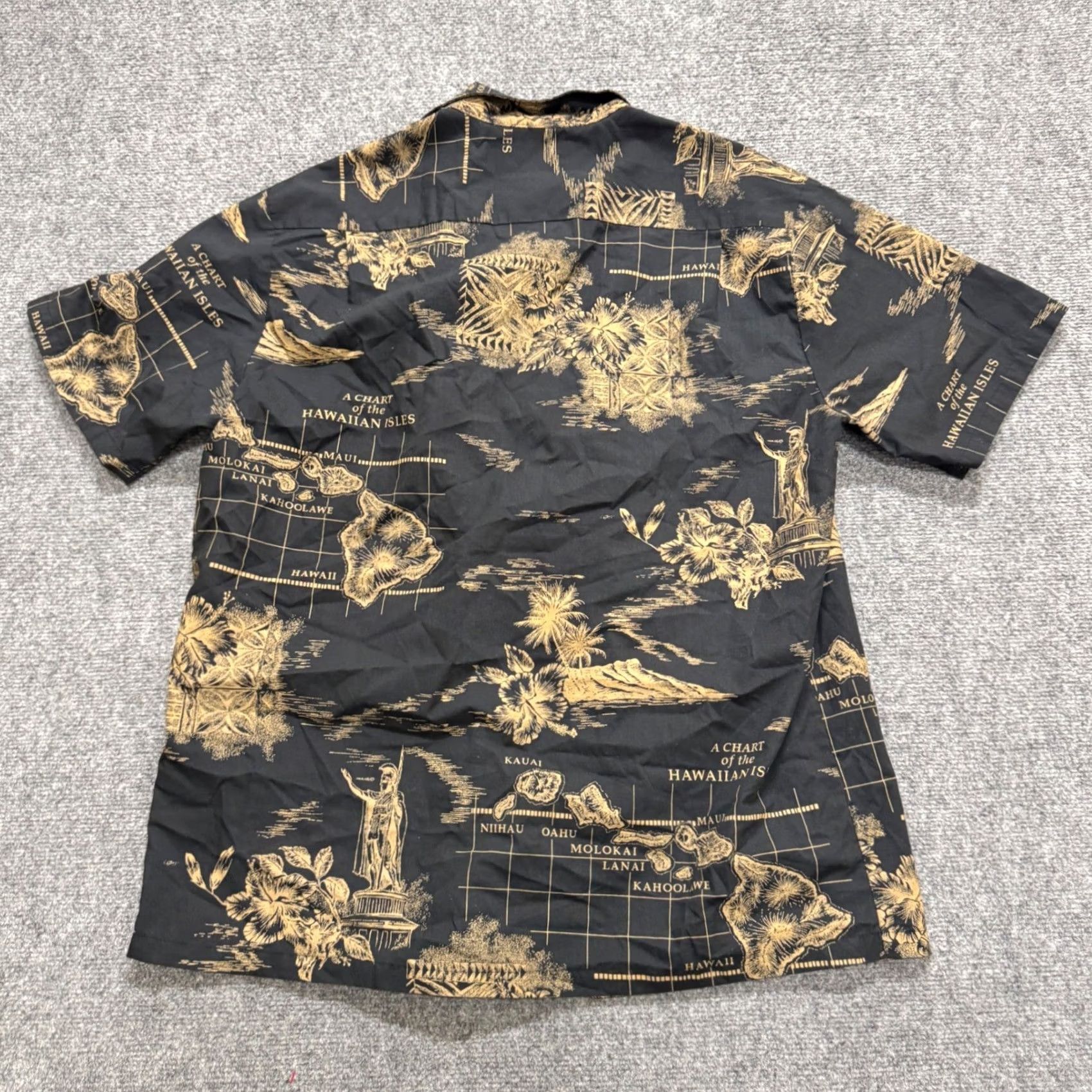 Vintage VTG HOWIE Shirt Mens L Black Hawaiian Chart of Isles Made In Hawaii Camp Resort Mens L Black Hawaiian Chart of Isles Size US L / EU 52-54 / 3 - 2 Thumbnail