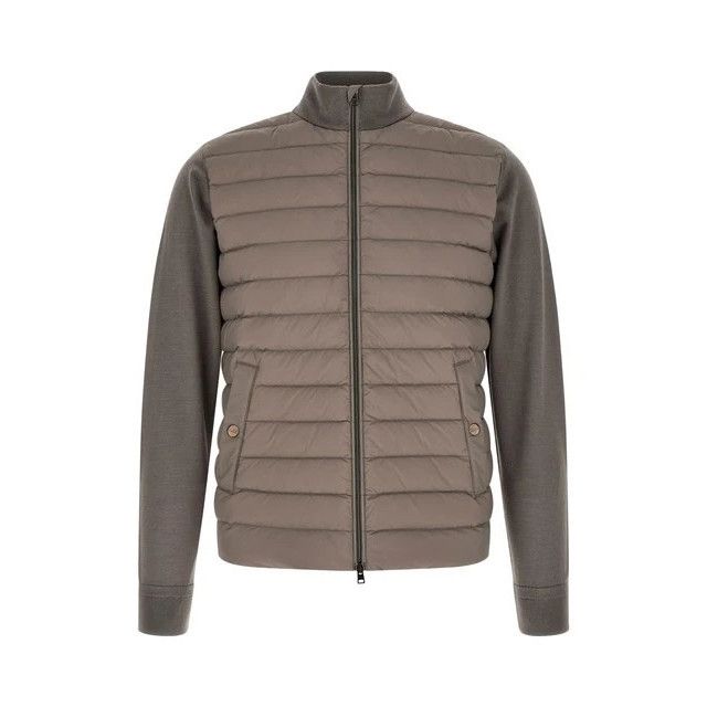 HERNO Gray Down Cardigan New )