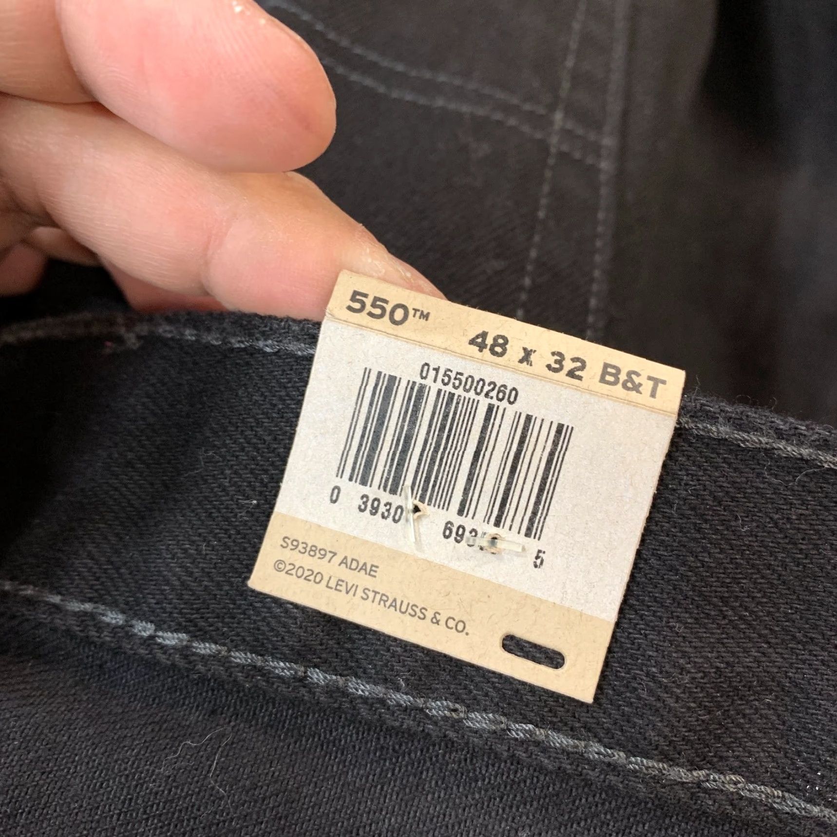 Levi's Levi's 550 Jeans Mens 48x32 Large Black Denim Relaxed Tapered Fit NWT Size US 32 / EU 48 - 3 Thumbnail