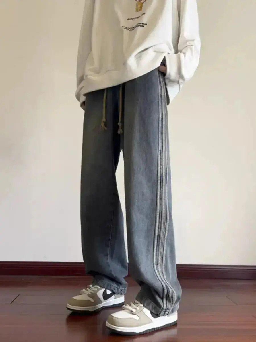 Japanese Brand Three bar jeans men's loose casual trousers Size US 30 / EU 46 - 3 Thumbnail