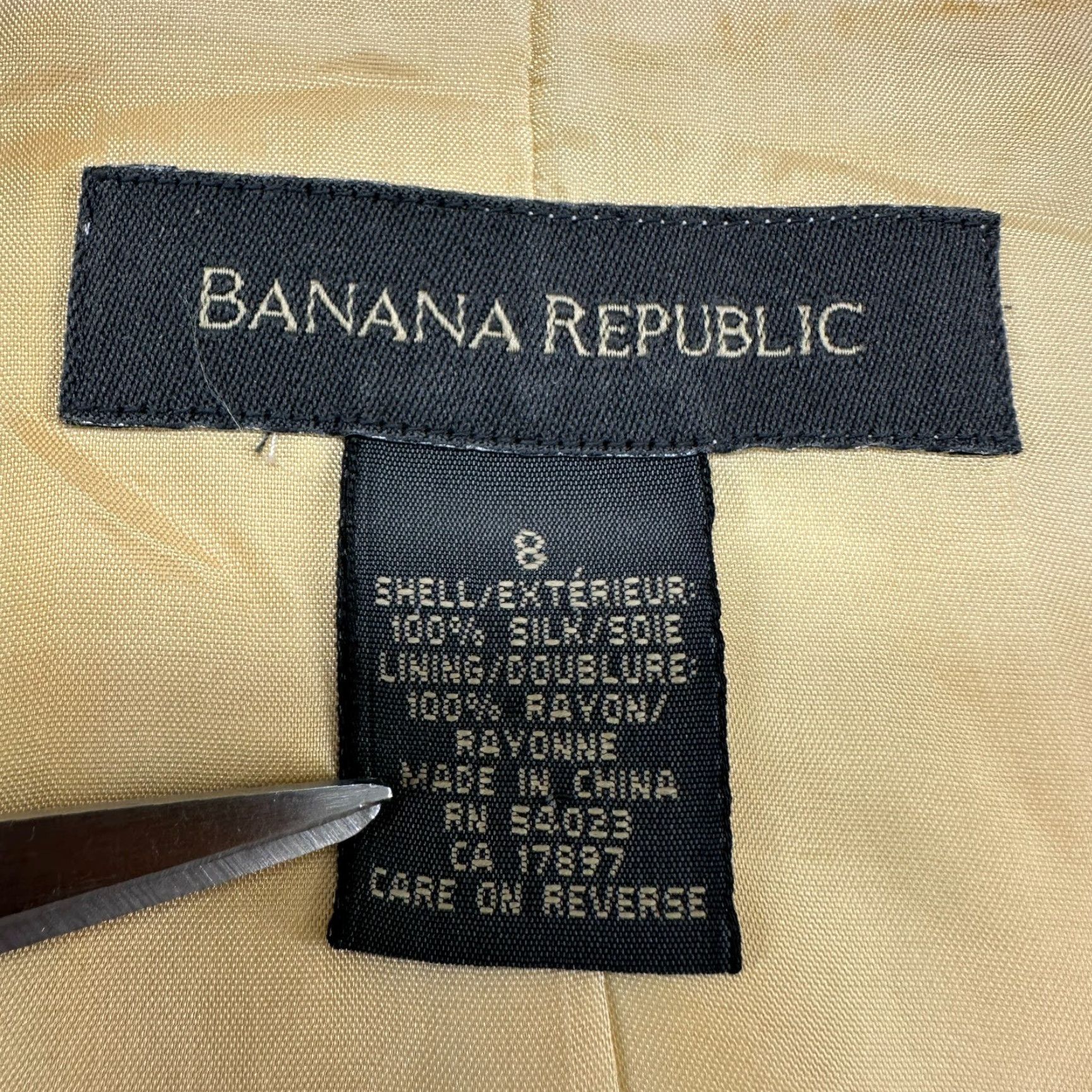 Banana Republic VINTAGE Banana Republic Jacket Womens 8 Cream Coat Lined Rayon Snap Business 90s Size M / US 6-8 / IT 42-44 - 7 Thumbnail