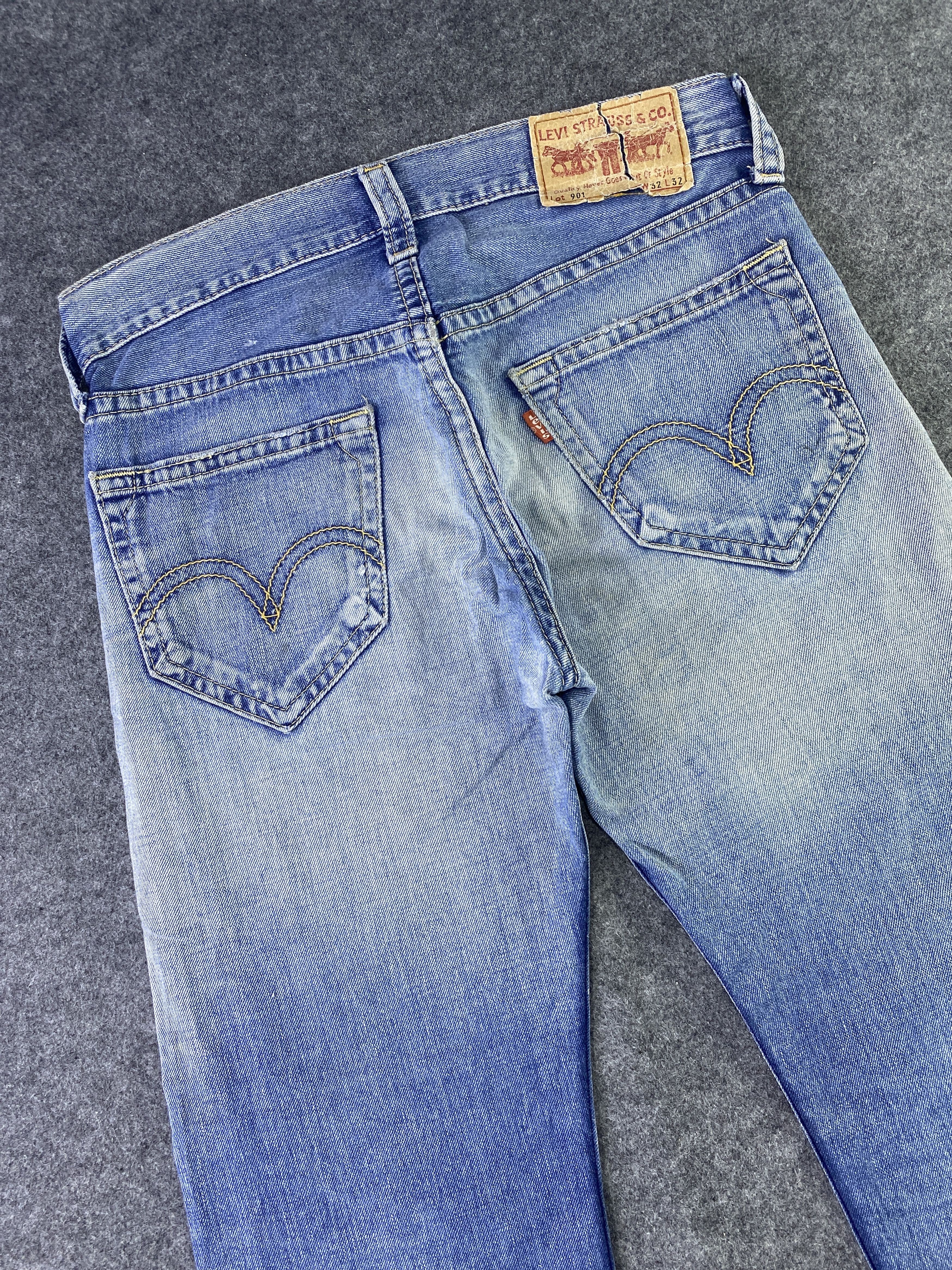 Levi's Vintage Levi's 901 Jeans Distress Blue Wash - J917 Size US 34 / EU 50 - 6 Thumbnail
