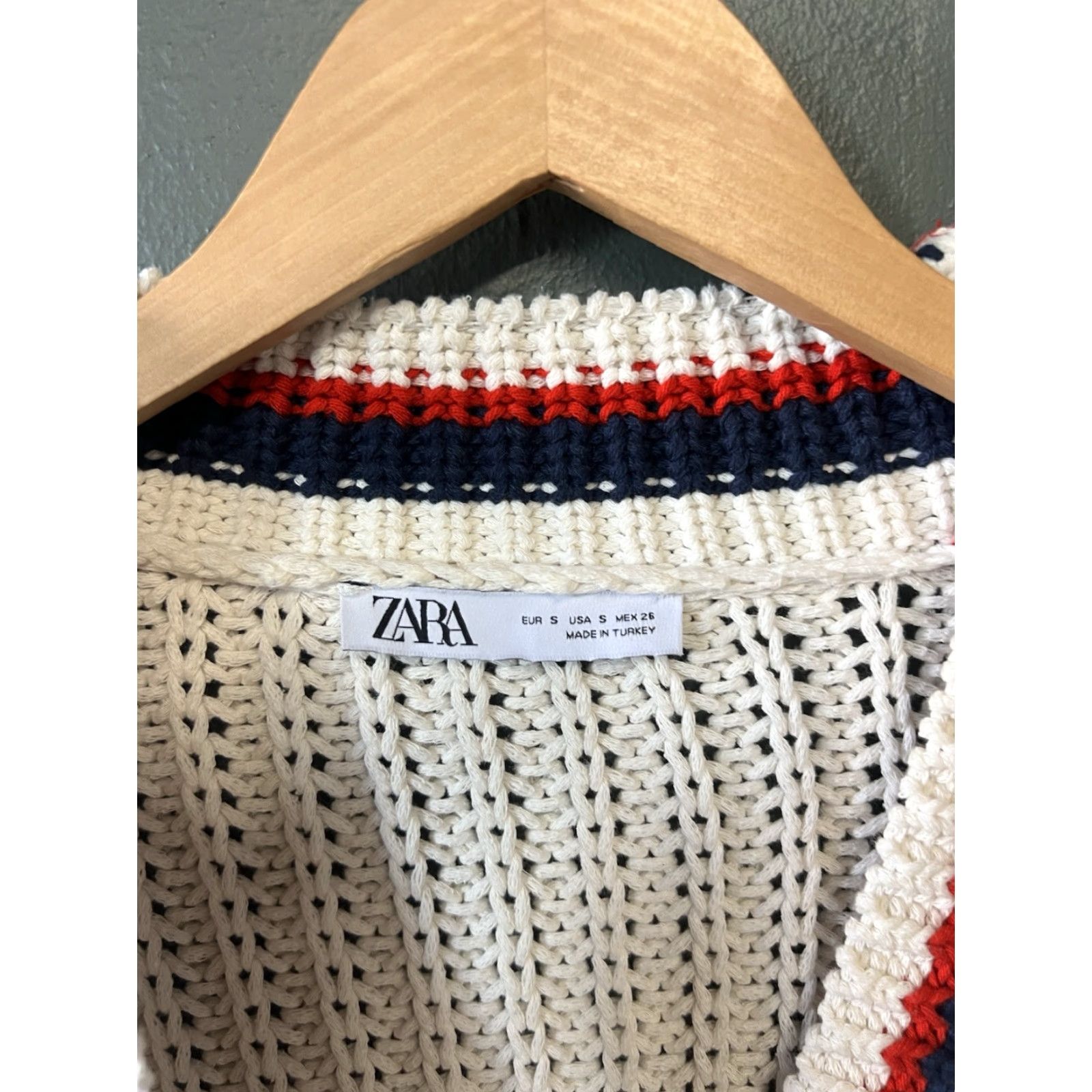 Zara Zara Cardigan Sweater Multicolor Knit Womens Size S Adjusted Pit to Pit 25" Length 23" Size S / US 4 / IT 40 - 3 Thumbnail
