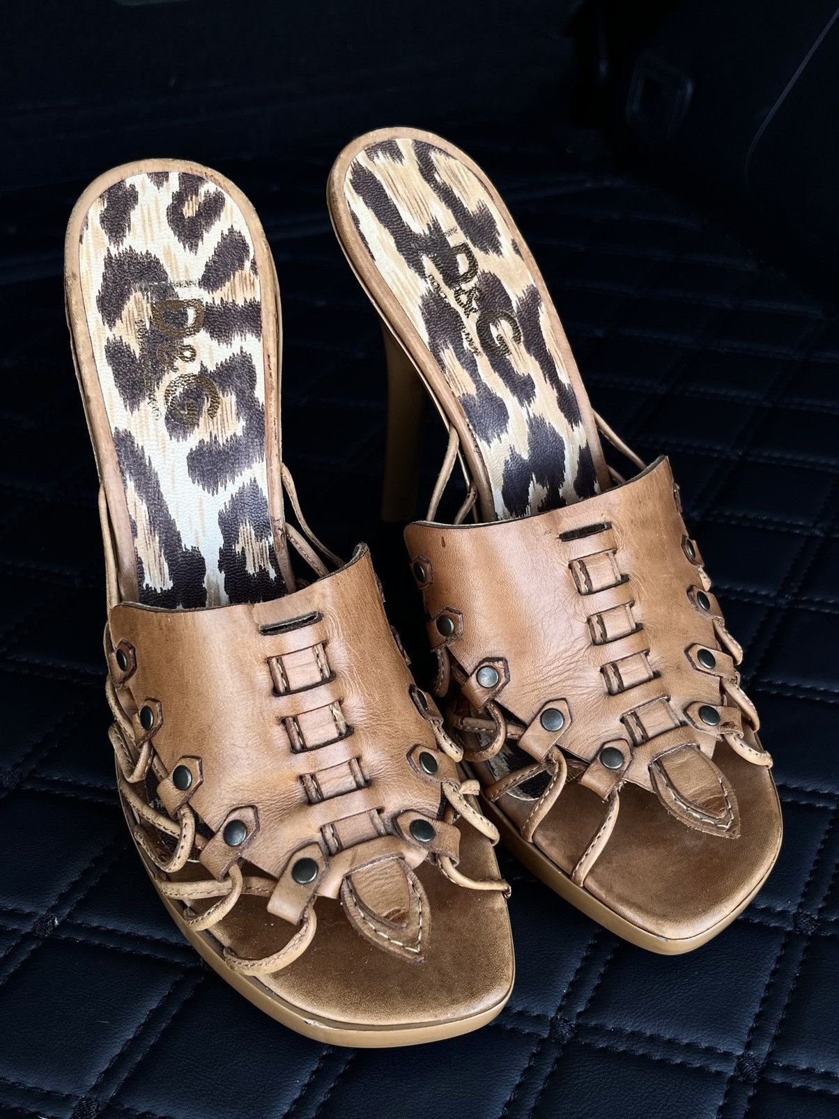 Dolce & Gabbana 2000s Dolce&Gabbana Leopard High Heel Mules Size US 7 / IT 37 - 1 Thumbnail