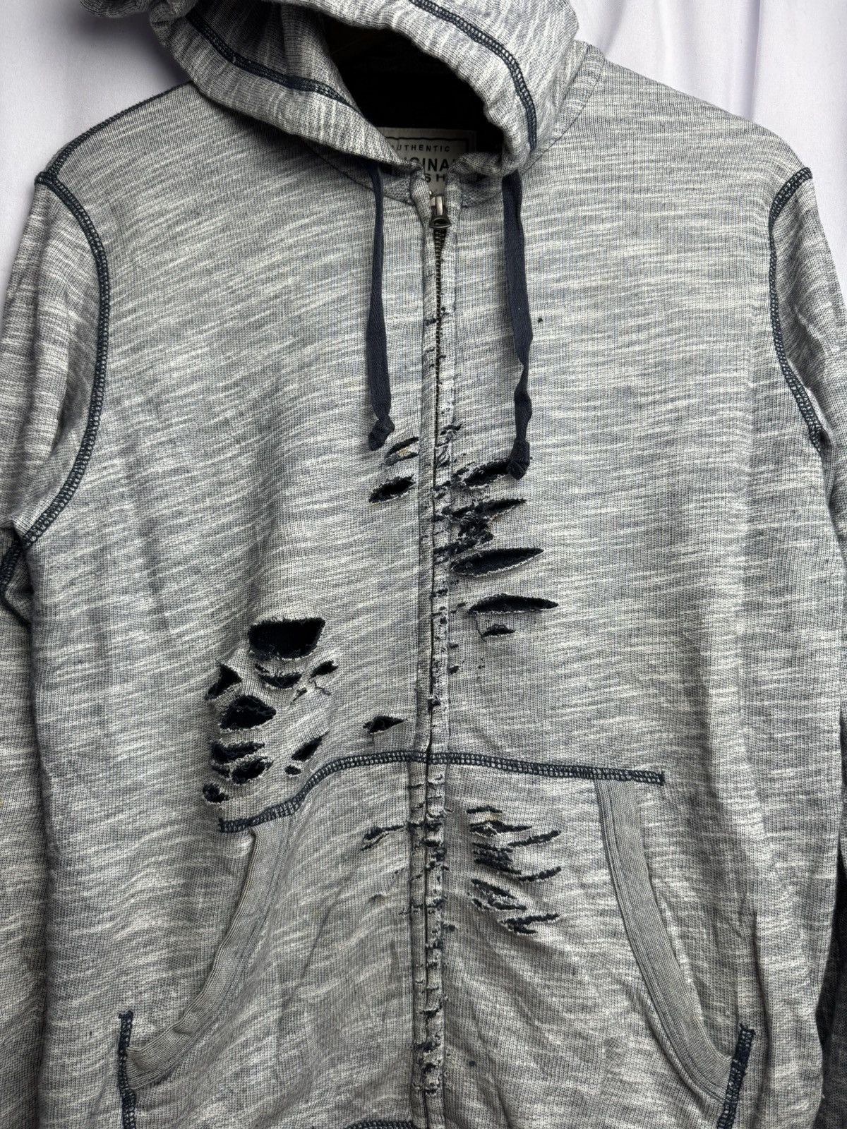 If Six Was Nine × Japanese Brand × Le Grande Bleu (L.G.B.) Distressed Hoodie Original Wash Ifsixwasnine lgb Size US L / EU 52-54 / 3 - 3 Thumbnail