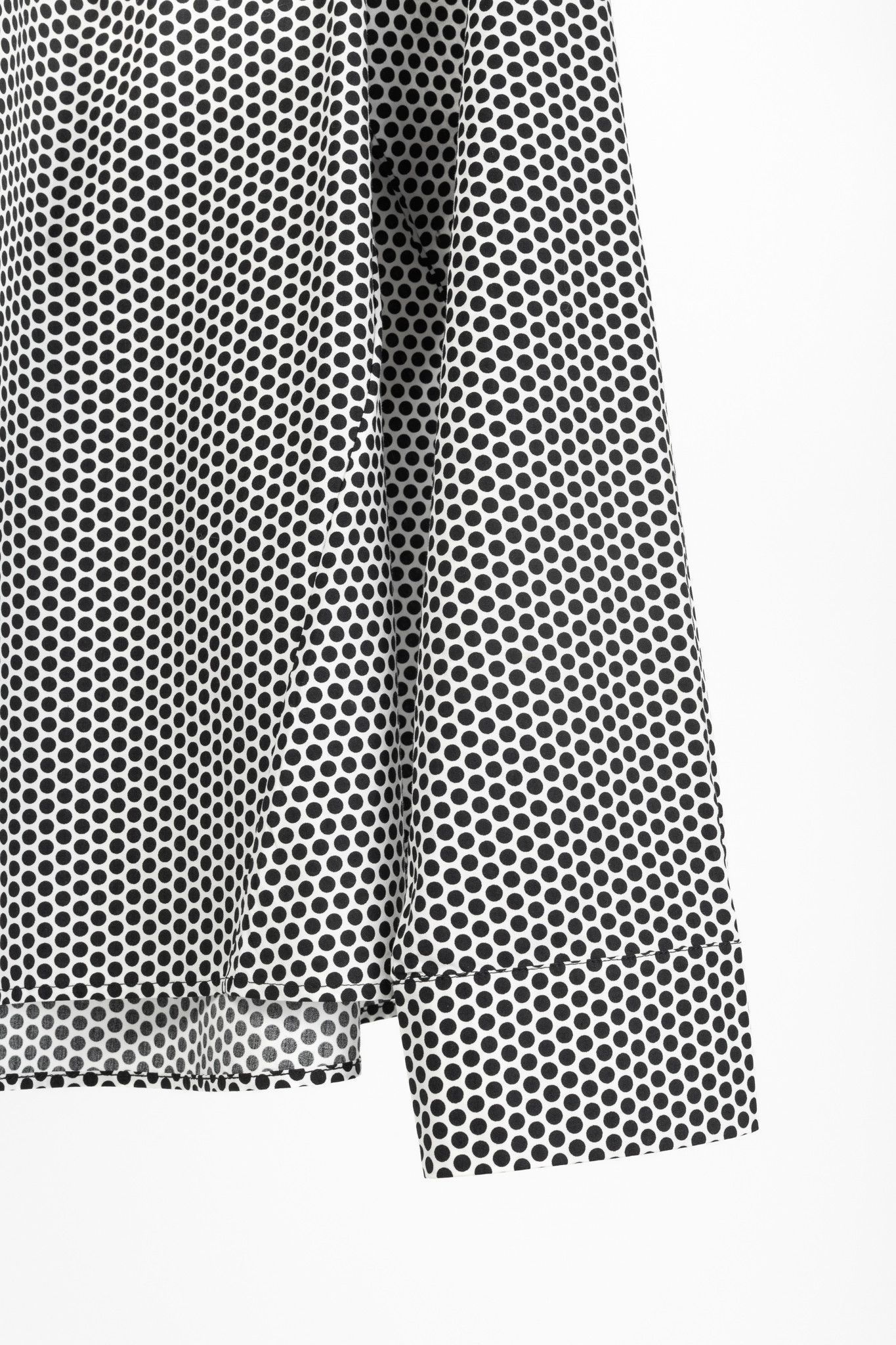 Akris Akris Punto White & Black Polka-Dot Cotton Buttoned Shirt Size L / US 10 / IT 46 - 6 Thumbnail