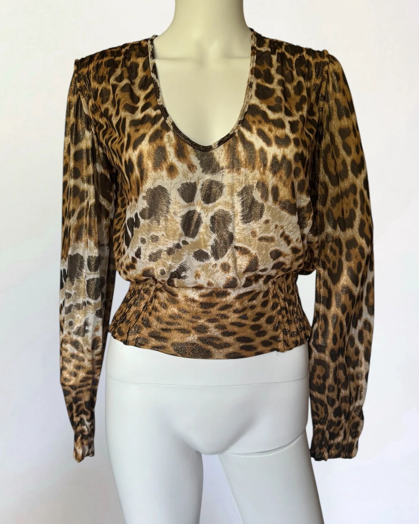 Tom Ford × Yves Saint Laurent Yves Saint Laurent by Tom Ford Leopard Blouse, SS 2002 Size S / US 4 / IT 40 - 1 Thumbnail