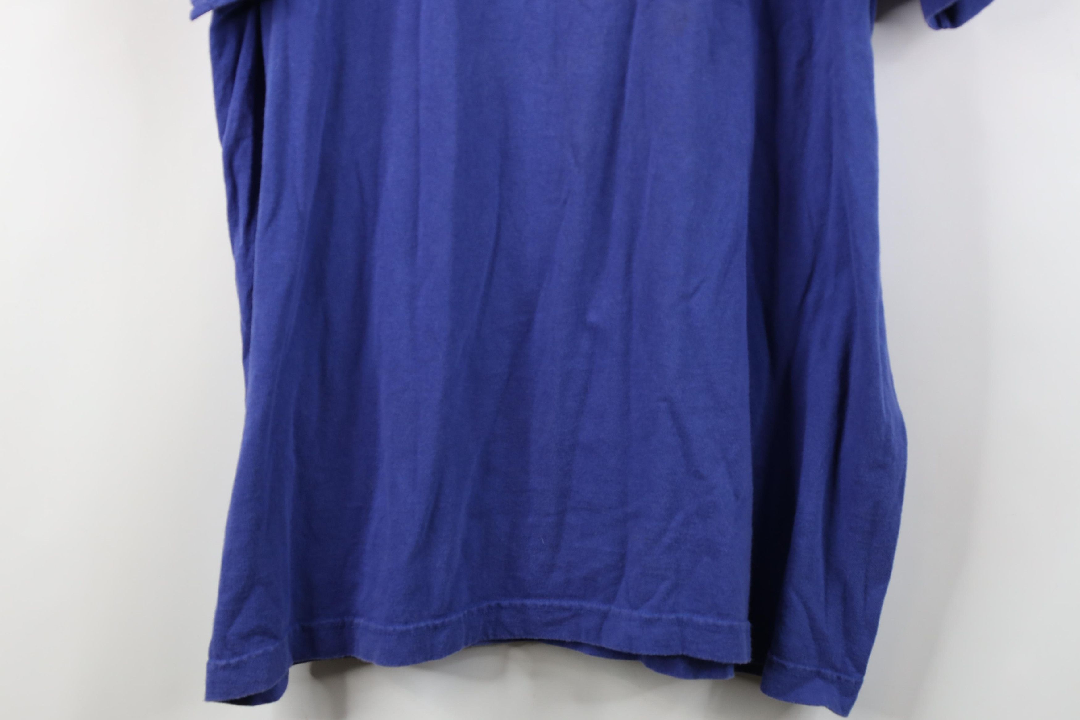 Polo Ralph Lauren Vintage 90s Ralph Lauren Center Logo T-Shirt Blue Cotton Size US XL / EU 56 / 4 - 3 Thumbnail