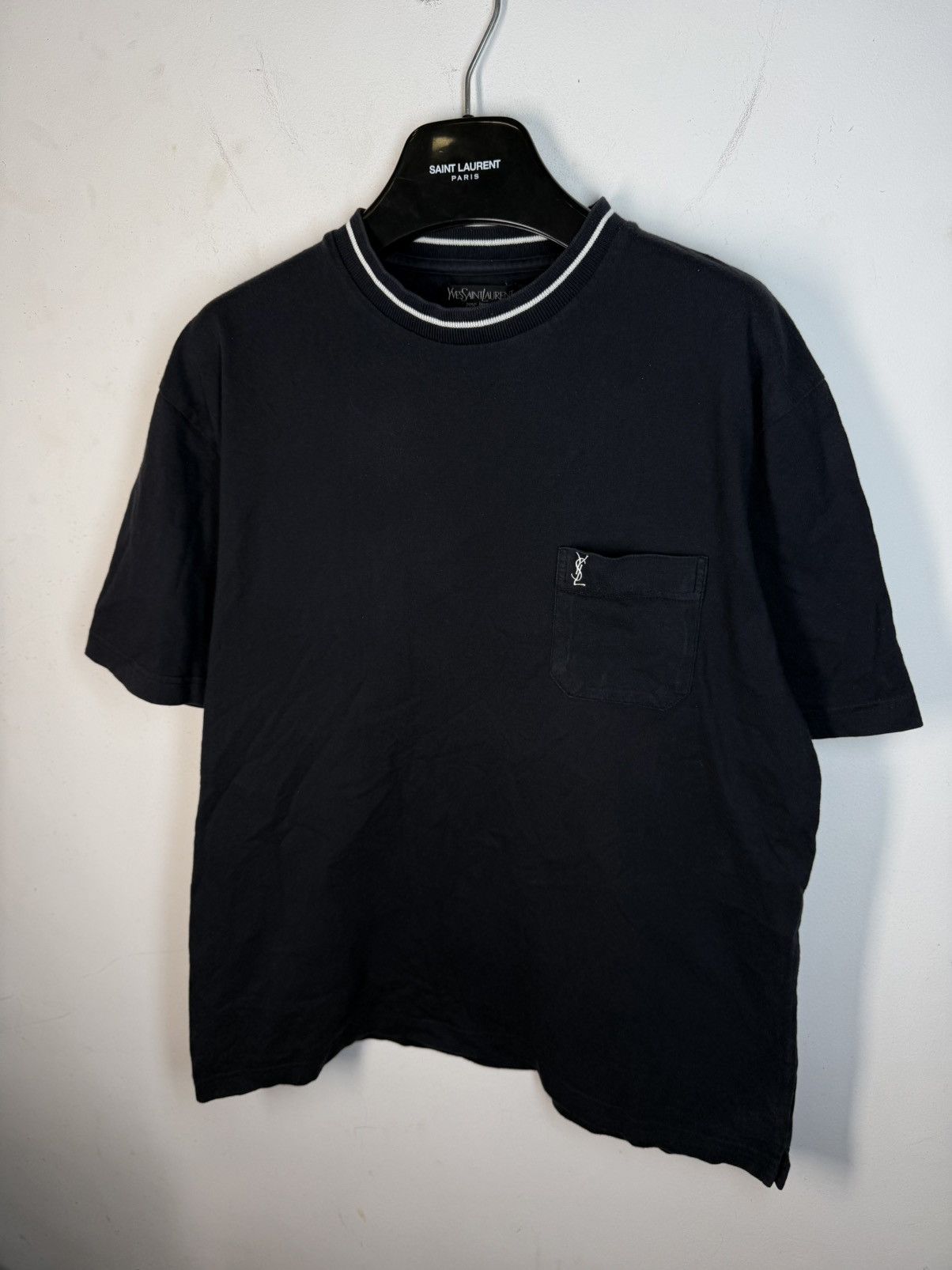 Yves Saint Laurent Black 90s YSL T-shirt Logo Vintage Yves Saint Laurent Size US L / EU 52-54 / 3 - 3 Thumbnail