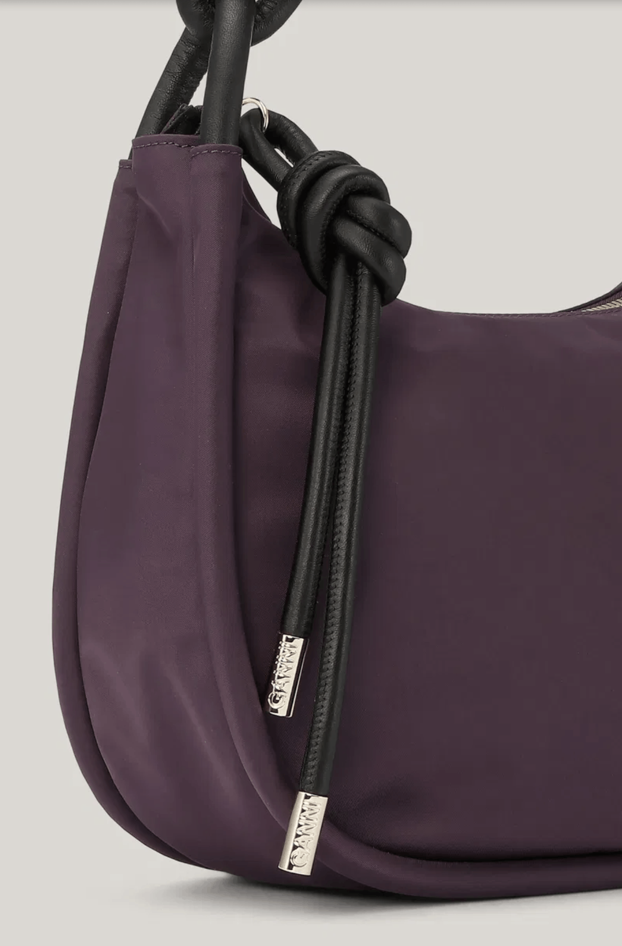 Ganni GANNI Shell Shoulder Bag Luxury Designer Nylon Purse Size ONE SIZE - 3 Thumbnail