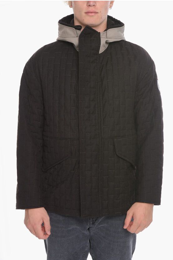 image of Armani Og1Mm0424 Hooded Jacket In Black, Men's (Size Small)