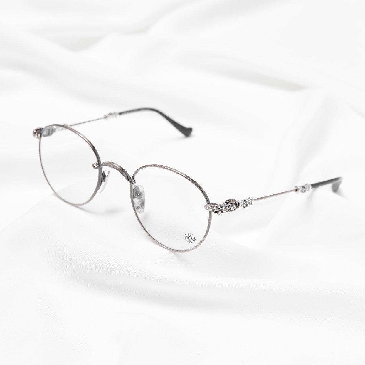 Chrome Hearts CHROME HEARTS BUBBA-A ANTIQUE SILVER - BLACK PLASTIC GLASSES Size ONE SIZE - 1 Thumbnail