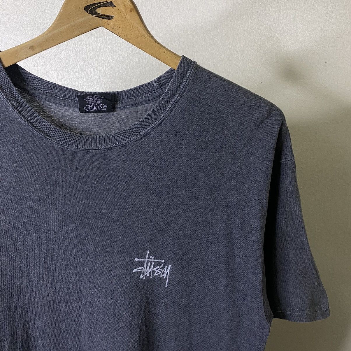 Stussy Y2K Stussy Script Washed Grey Skater Tee Size US M / EU 48-50 / 2 - 8 Thumbnail