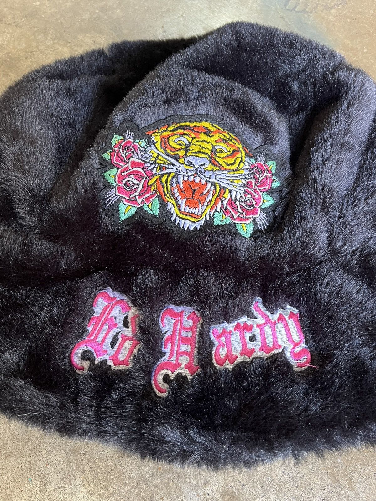 Ed Hardy Y2K Fuzzy Bucket Hat Size ONE SIZE - 2 Thumbnail