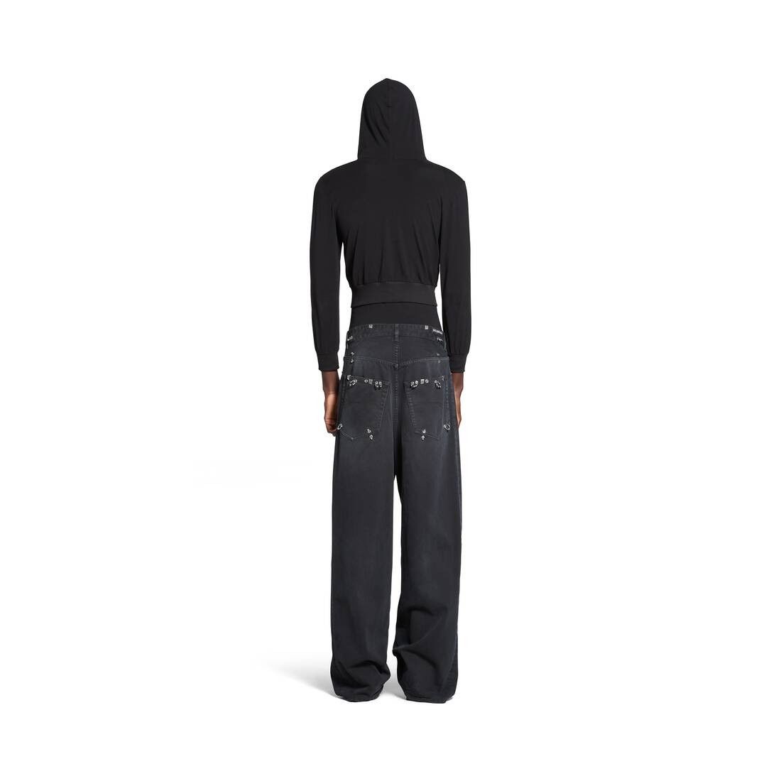 Balenciaga o1mt1gz0125 Unisex Pierced Baggy Pant in Black Size US 30 / EU 46 - 5 Thumbnail