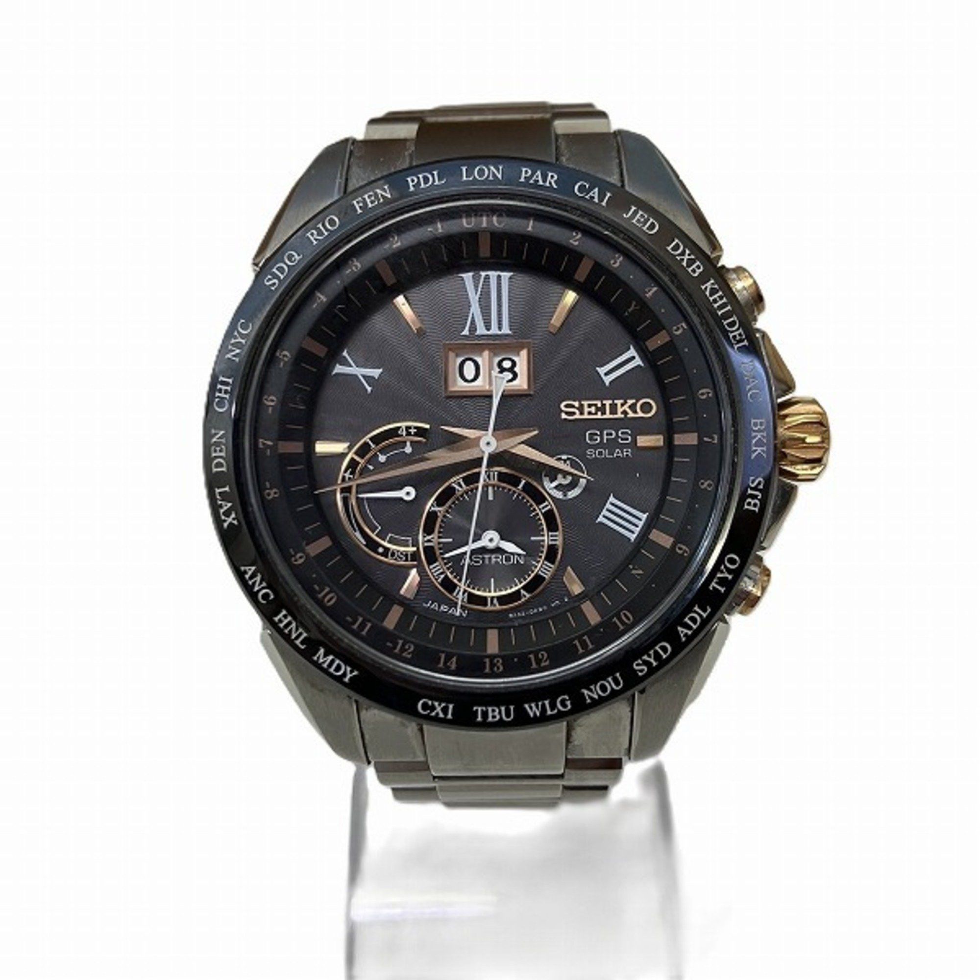 image of Seiko Astron Gps 8X42-0Ae0-3 Radio Solar Watch Men's in Black