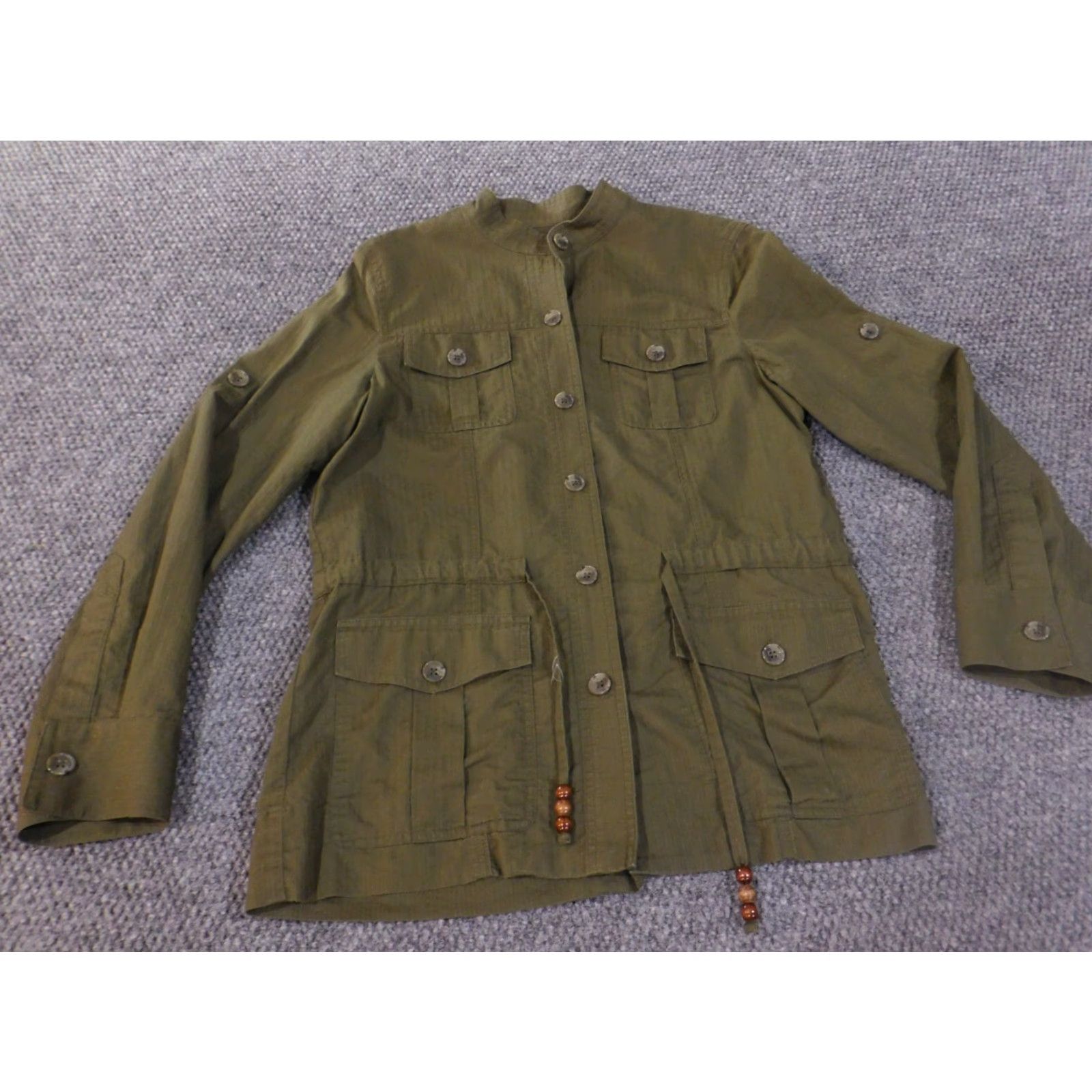 Jones New York Jones New York Jacket Women's S Green Lightweight Cotton Knit Zip Pocket Utility Casual Sports Modern Basic Jacket Size S / US 4 / IT 40 - 3 Thumbnail