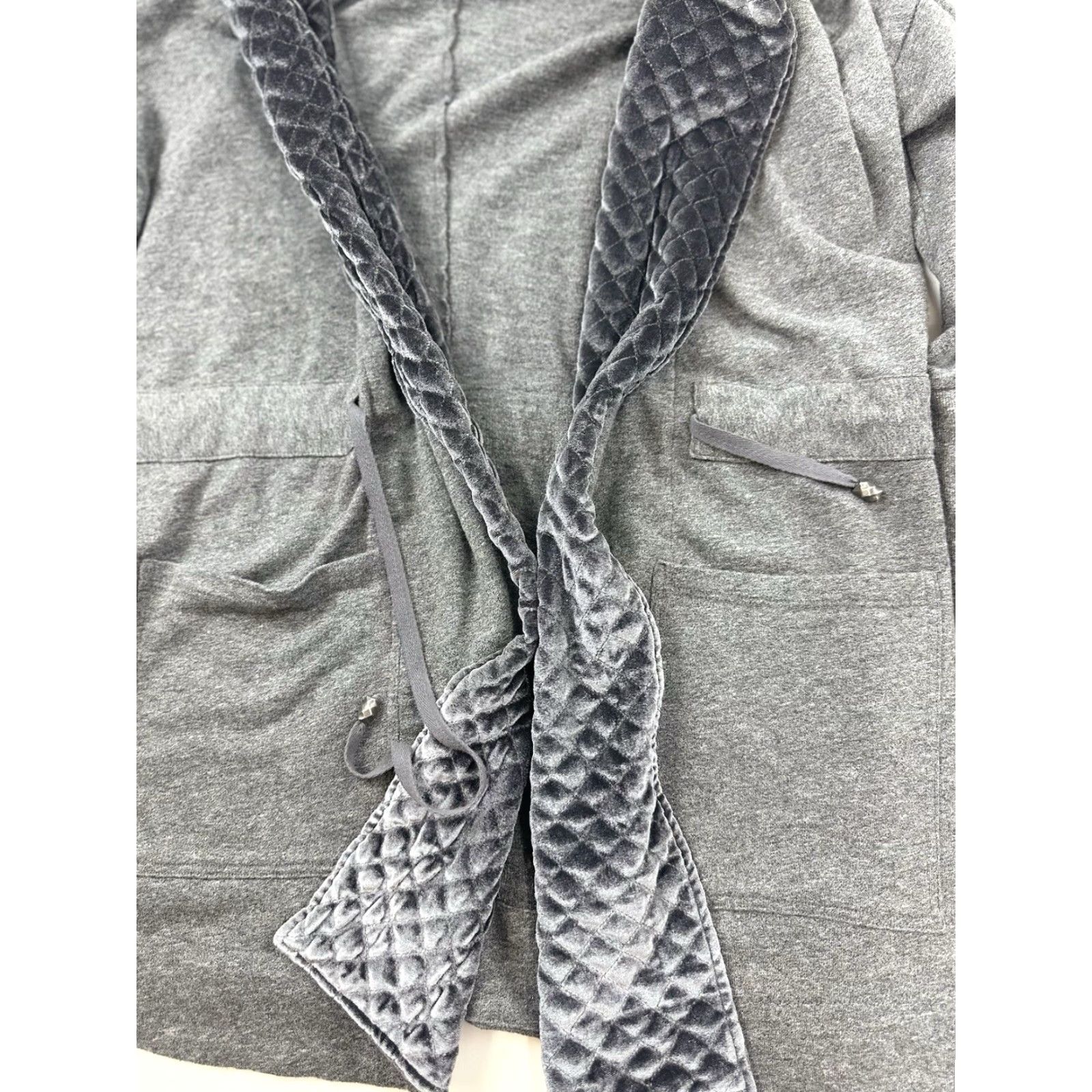 Soft Surroundings Soft Surroundings Sweater Cardigan Women M Grey Velvet Collar Long Sleeve Casual Workwear Size M / US 6-8 / IT 42-44 - 2 Thumbnail