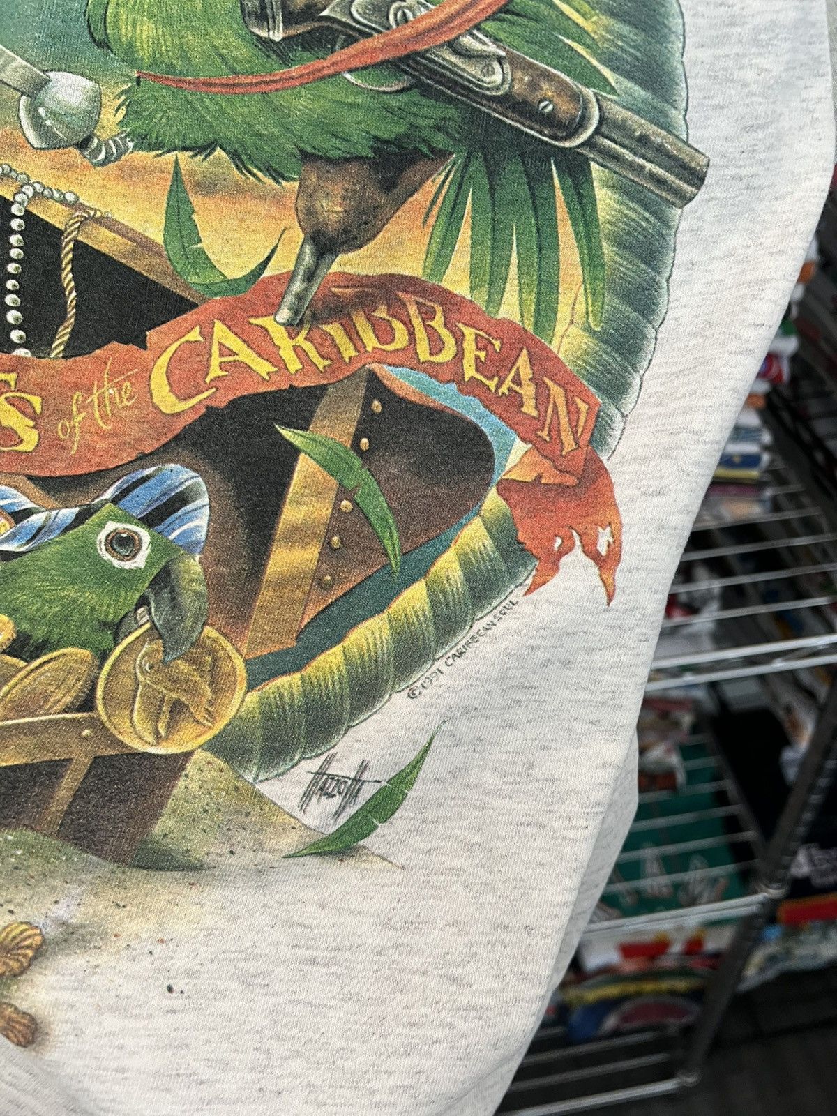 Caribbean 1991 Pirate Parrots of the Caribbean Soul Mazzotta Tee Size US M / EU 48-50 / 2 - 5 Thumbnail