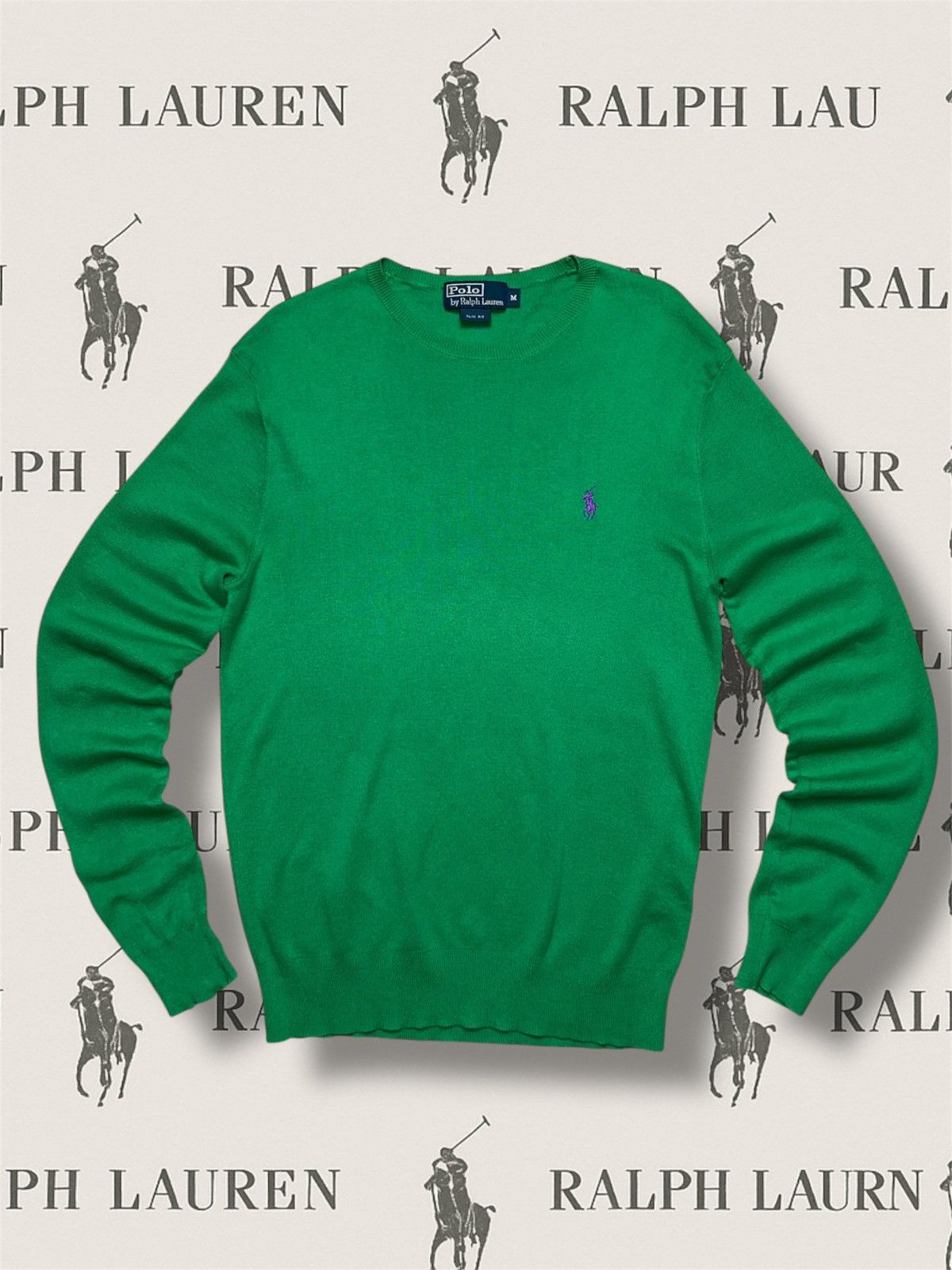 Polo Ralph Lauren Vintage Ralph Lauren sweater green Size US M / EU 48-50 / 2 - 1 Thumbnail