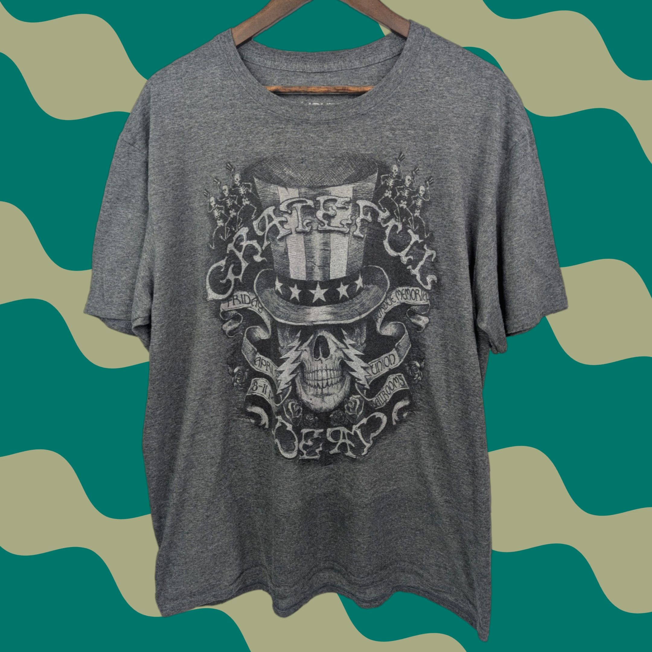 Vintage Grateful Dead Memorial Ballroom Music Band Rock Adult Grey Mens XL Tee T-Shirt Size US XL / EU 56 / 4 - 1 Thumbnail