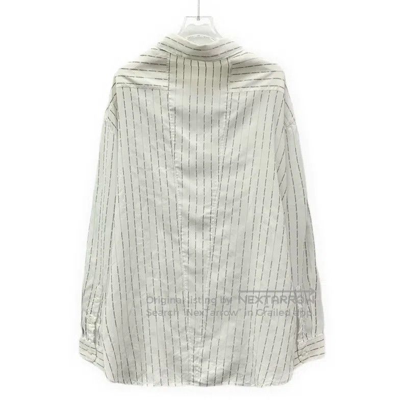 Prada Prada White vertical stripe logo letter bullet screen cott Size US XXS / EU 40 - 2 Thumbnail
