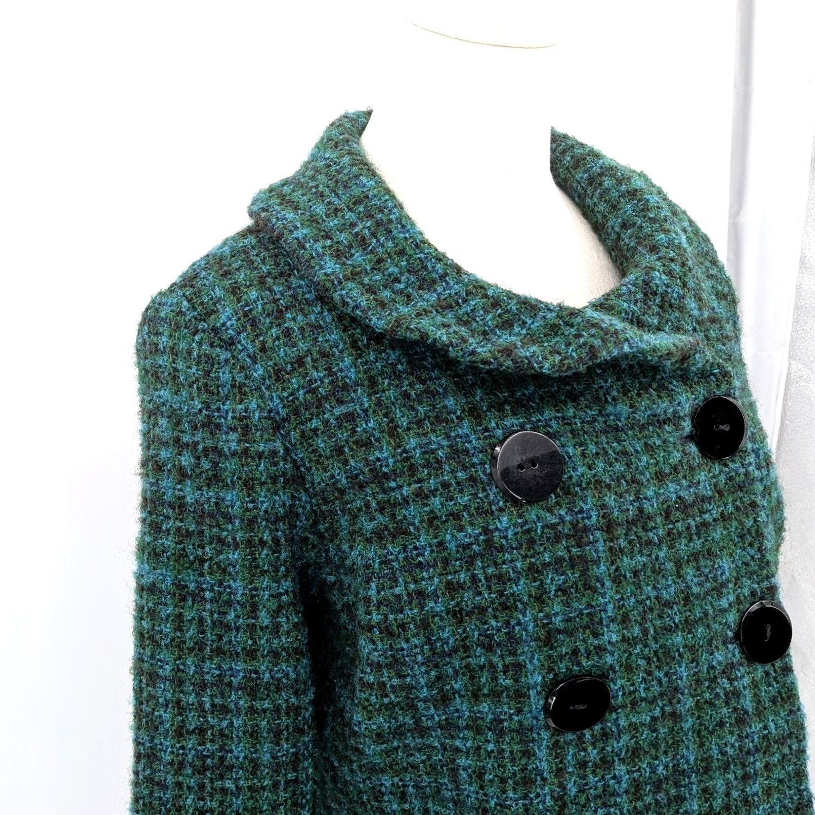 Pendleton Pendleton Petite 16 teal mohair wool boucle jacket button front winter coat Size XXL / US 16-18 / IT 52-54 - 6 Thumbnail