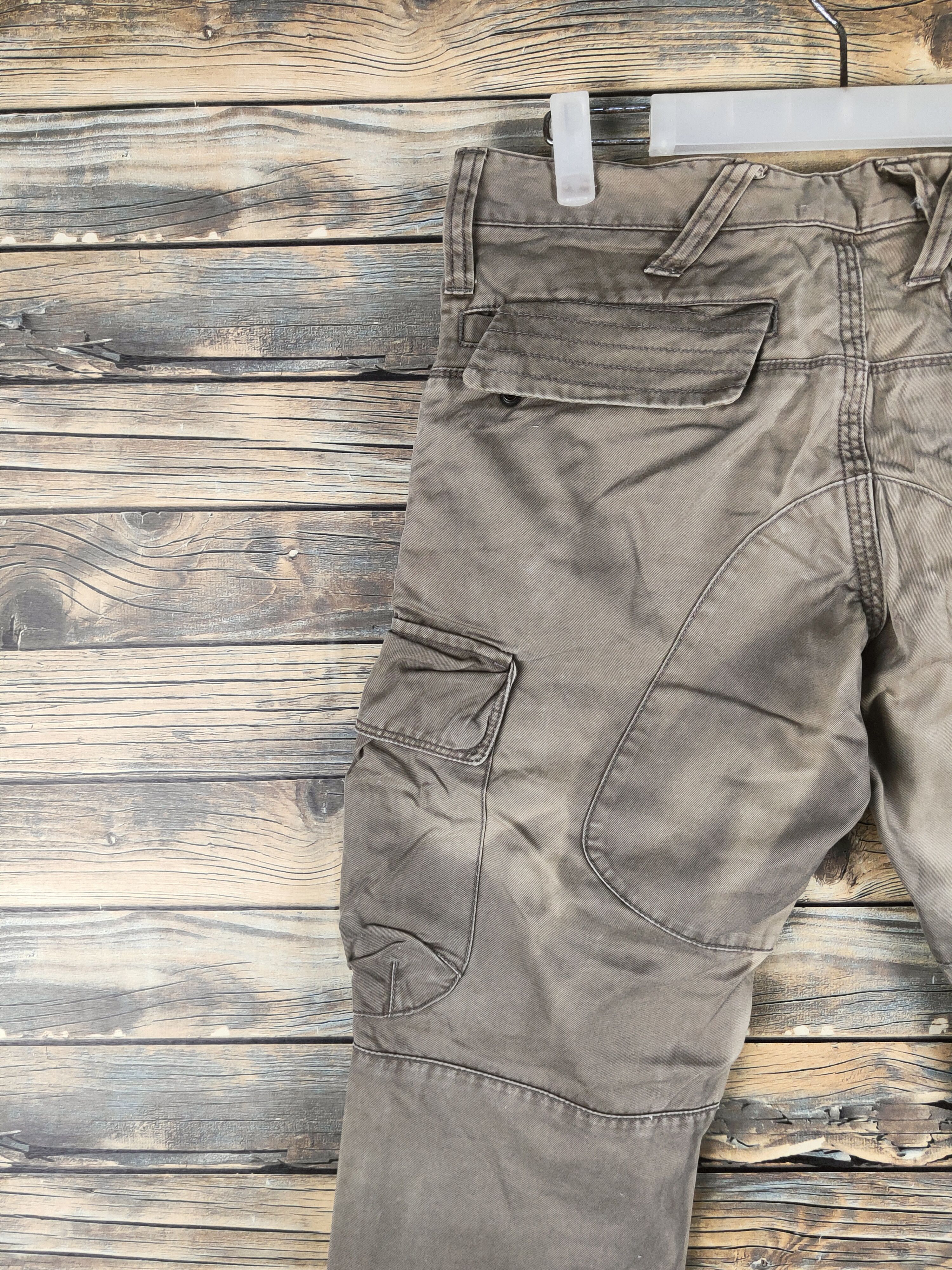 Japanese Brand DL BG Olive Faded Multipocket Cargo Pants #46-021 Size US 32 / EU 48 - 8 Thumbnail