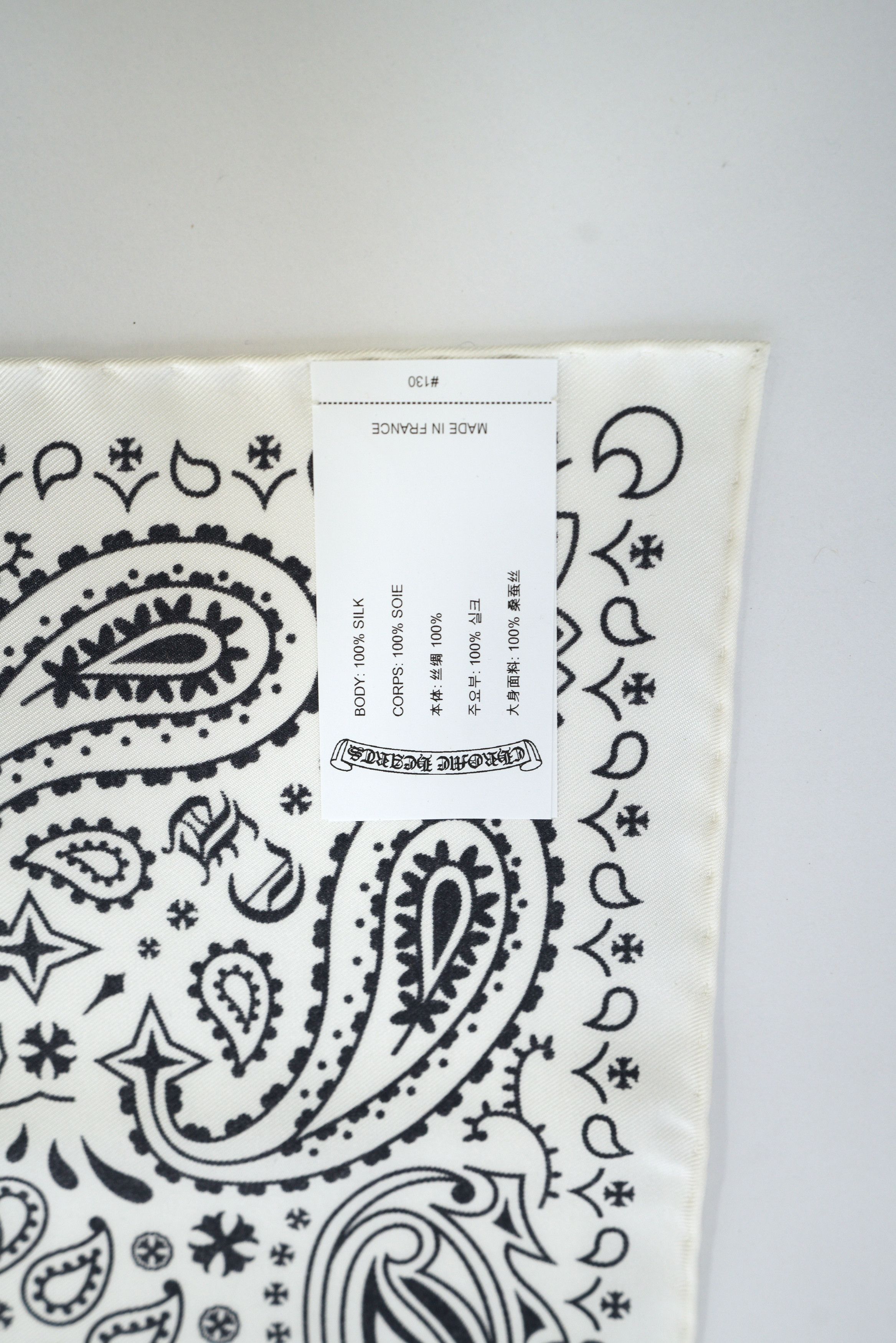 Chrome Hearts Chrome Hearts Silk Bandana in White Size ONE SIZE - 6 Thumbnail