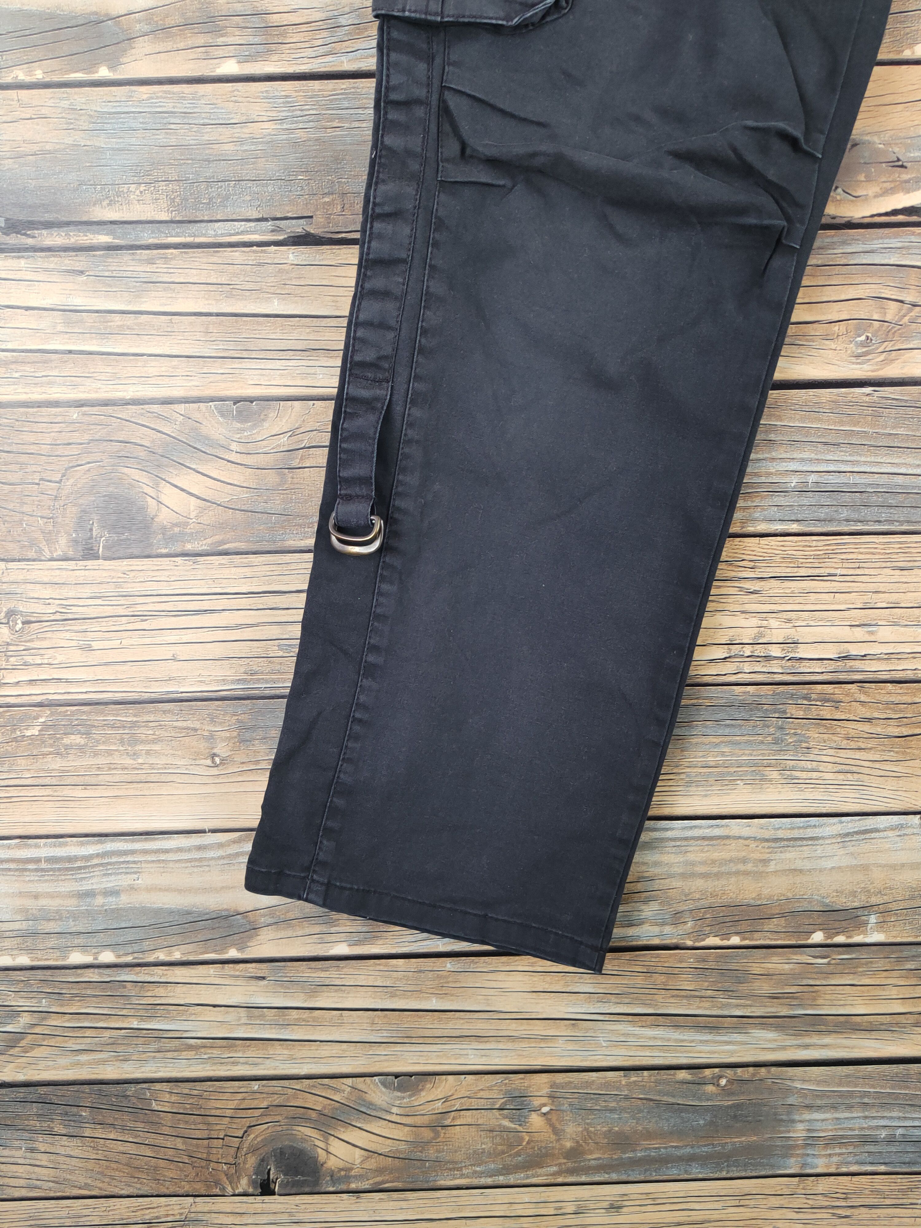 Japanese Brand DL Dreskip Black Multipocket Cargo Pants #Sp46-258T Size US 29 - 4 Thumbnail