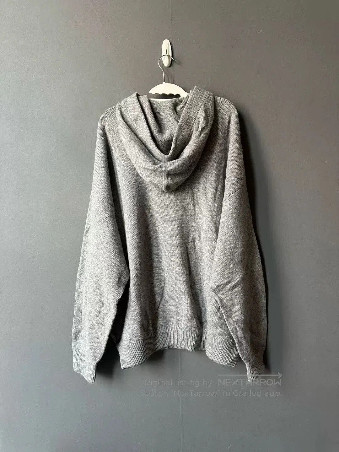 Celine celine gray drawstring logo cashmere hoodie. Size S / US 4 / IT 40 - 2 Thumbnail