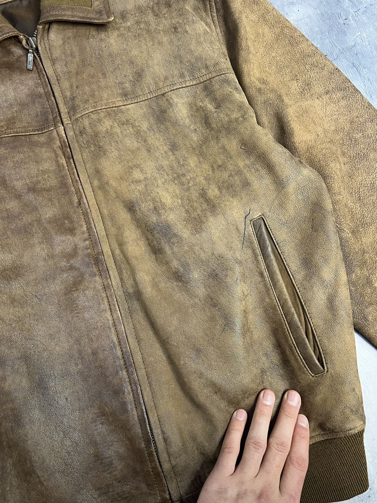 Vintage Vintage Leather Jacket Brown Size L Size US L / EU 52-54 / 3 - 3 Thumbnail